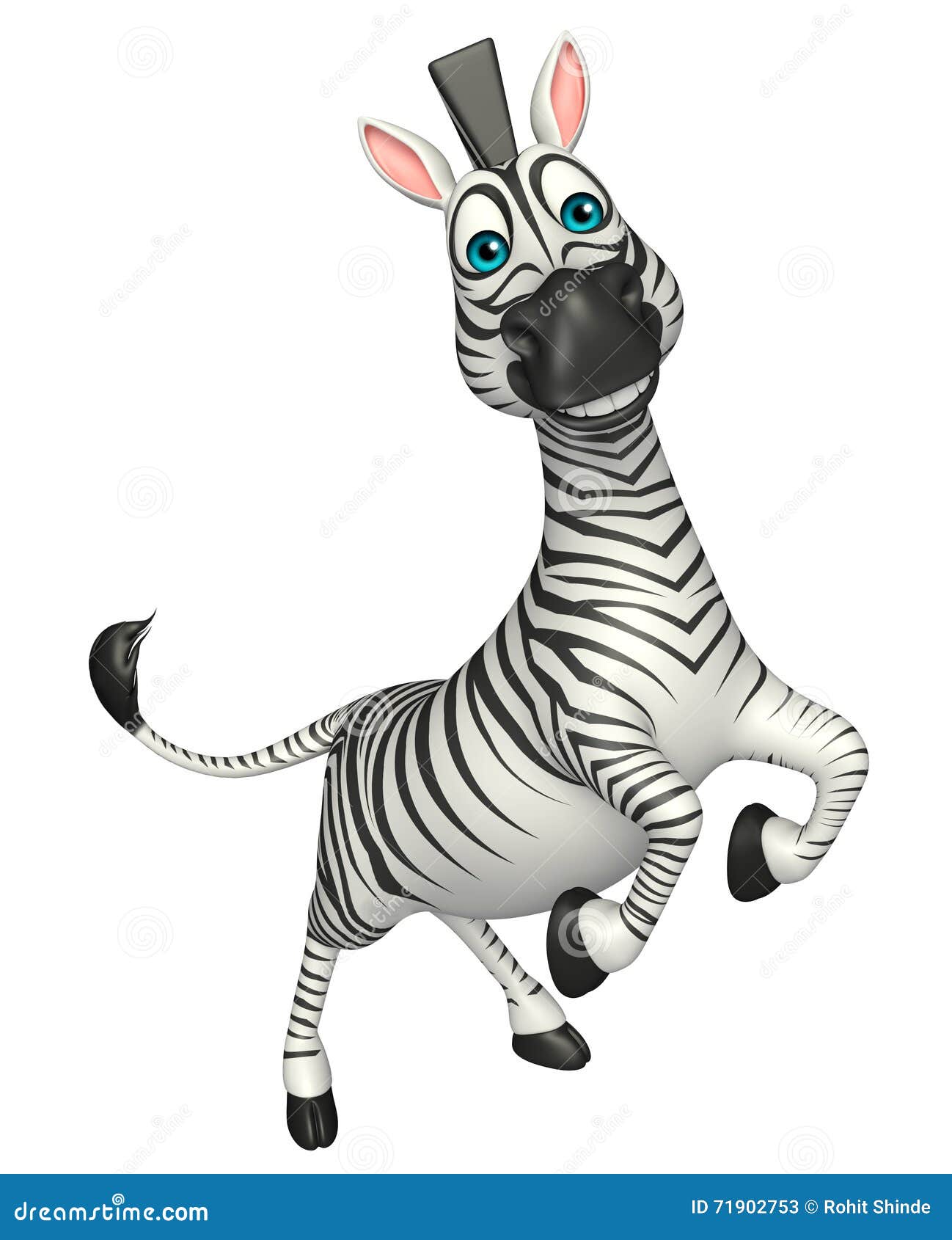 Fun Jump Zebra Cartoon Character Stock Illustration Illustration of