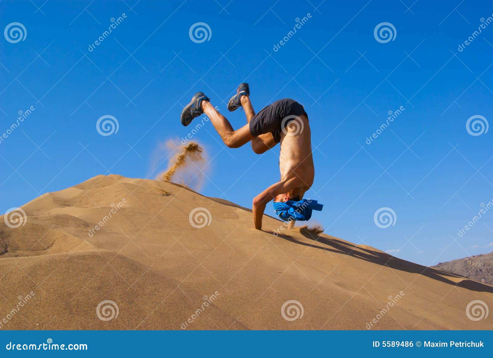 Fun jumping on dune stock photo. Image of travel, adventure 5589486