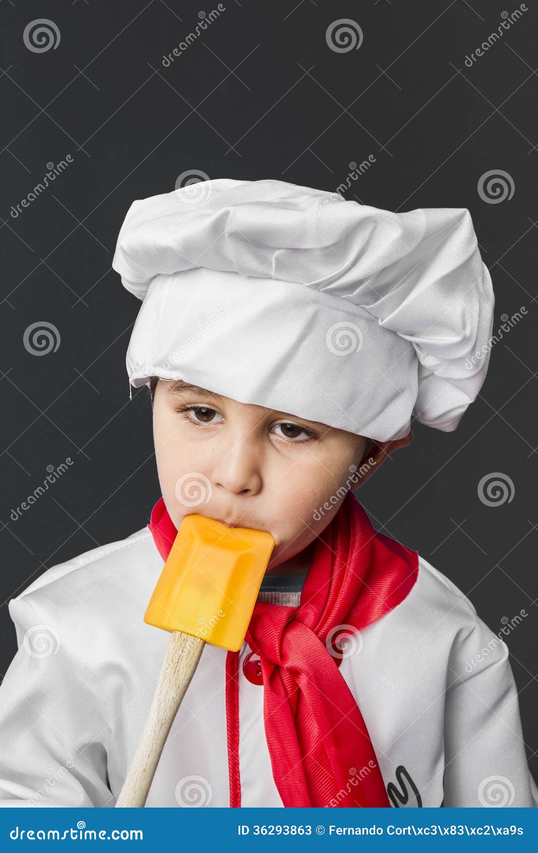 Fun, Little Boy Preparing Healthy Food on Kitchen Over Grey Back Stock ...