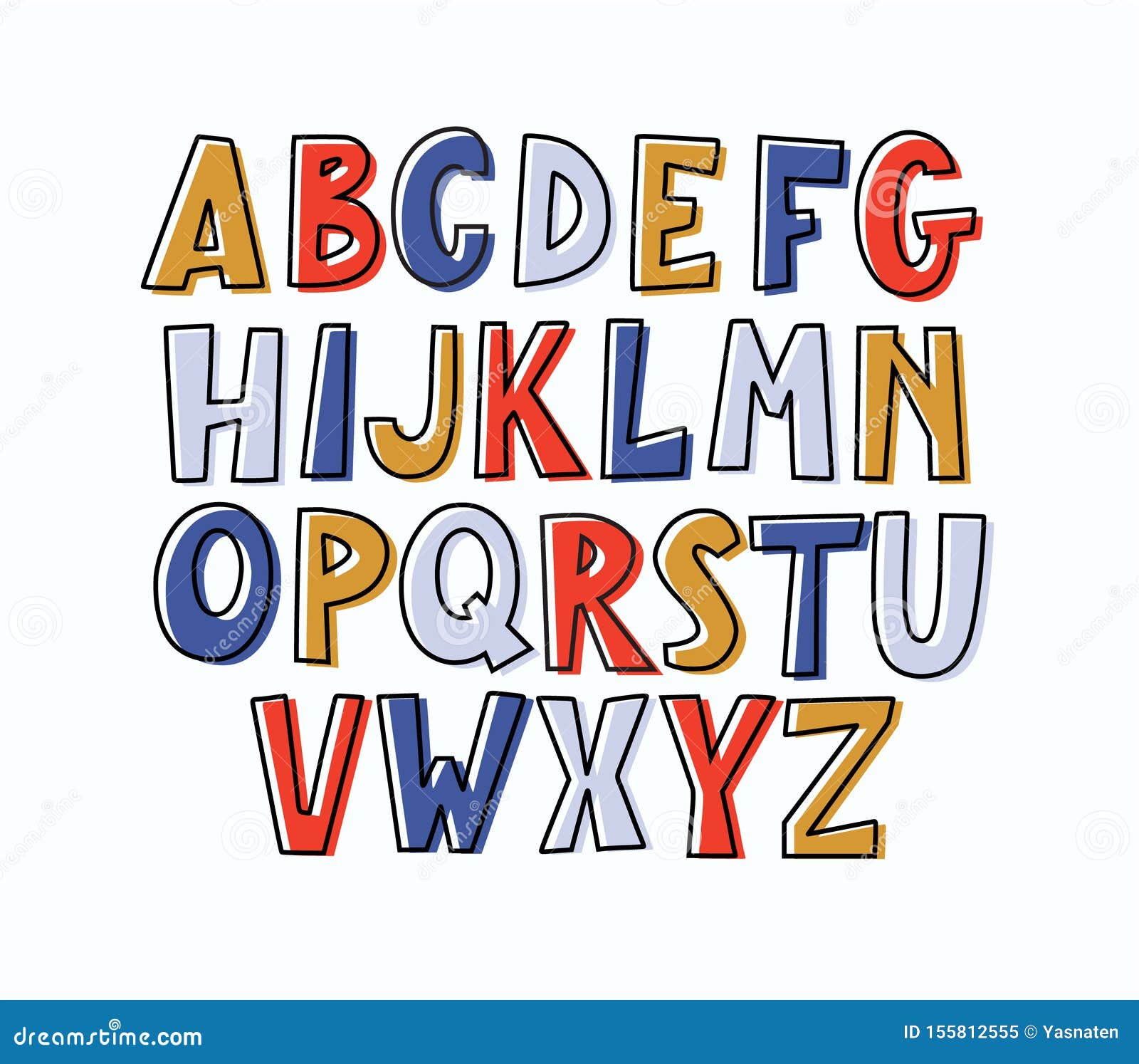 Download Fun Modern Hand-drawn Bulky Doodle Uppercase Alphabet ...