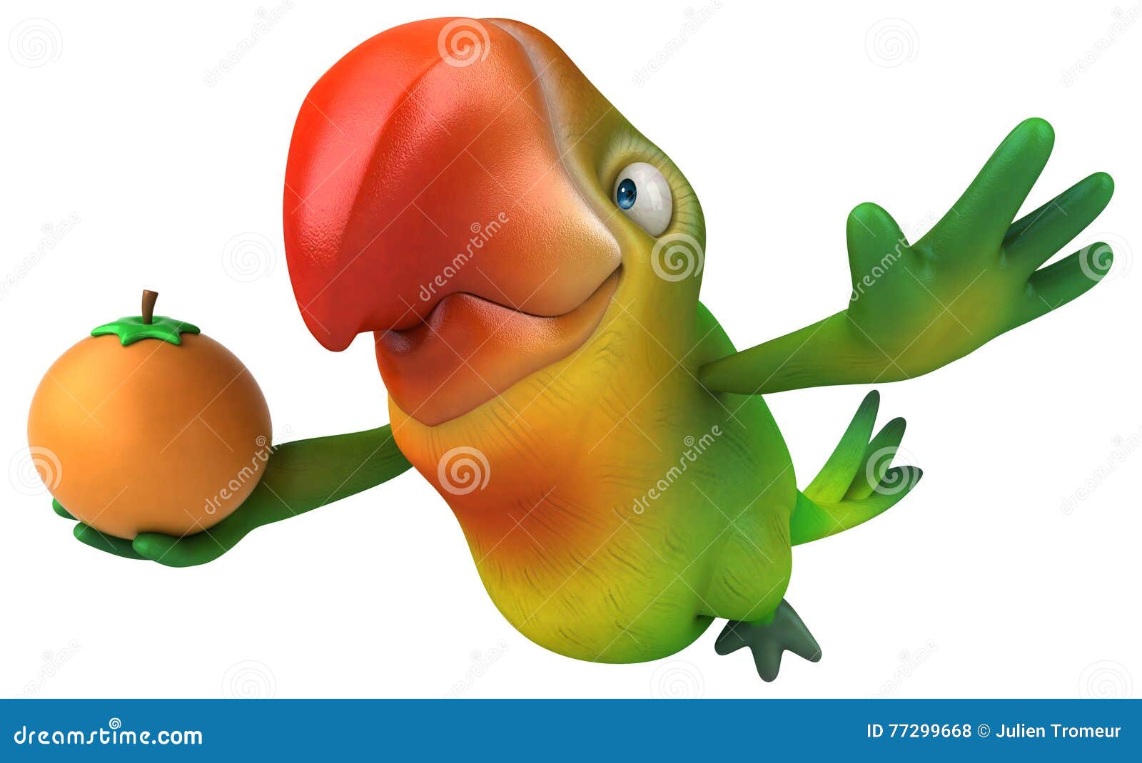 Fun parrot stock illustration. Illustration of fruit 77299668