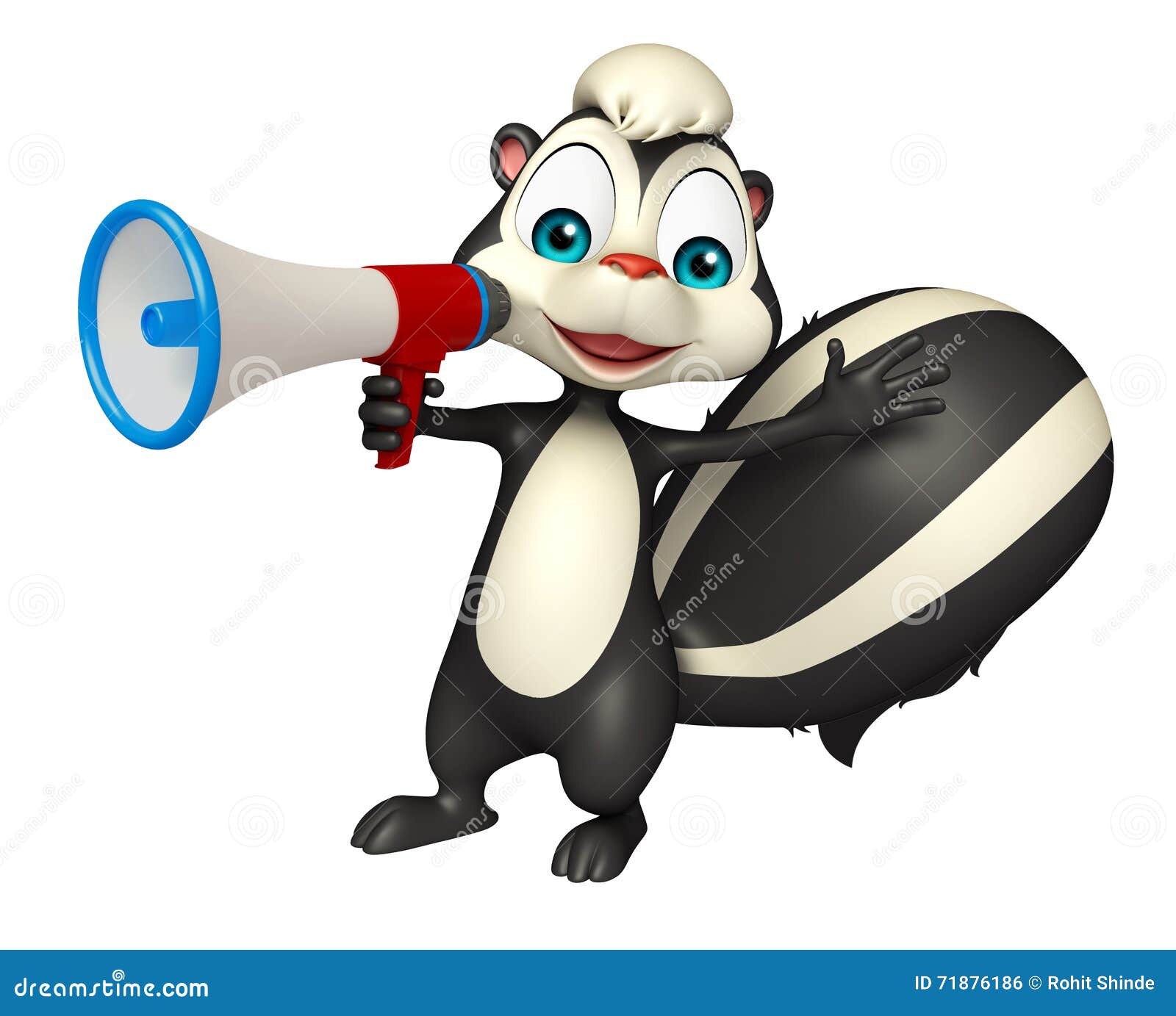 Fun Skunk Cartoon Character with Loud Speaker Stock Illustration -  Illustration of funny, cartoon: 71876186