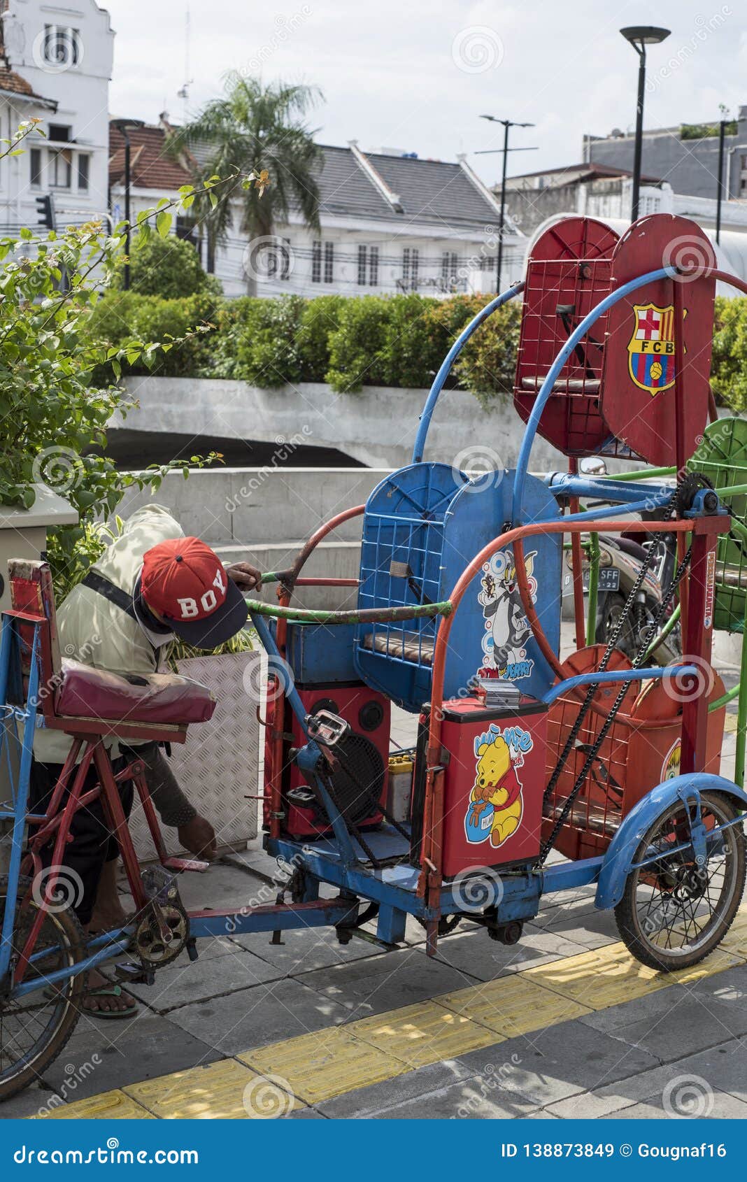 Fun Tricycle in Jakarta, Indonesia Editorial Stock Image Image of