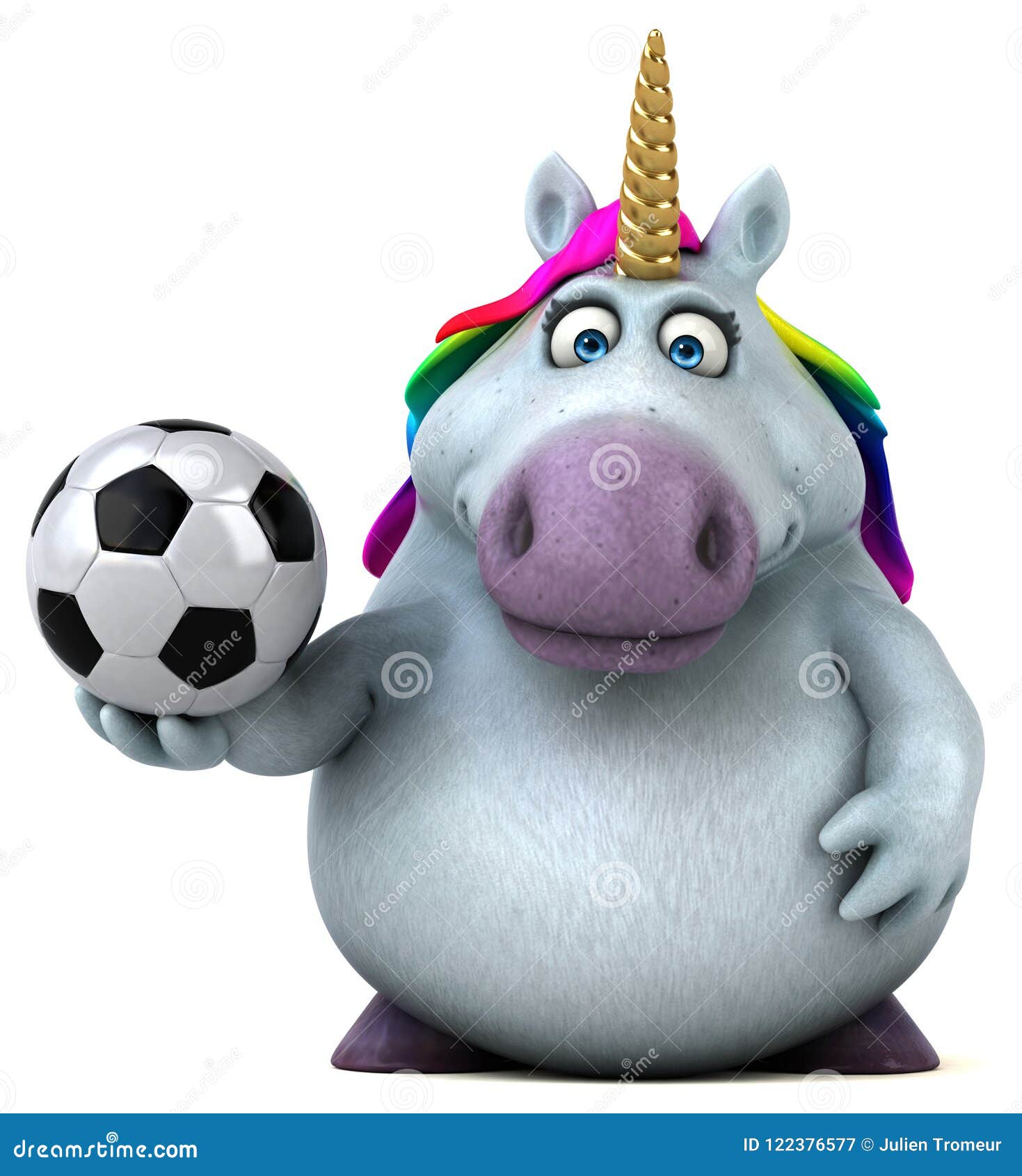 Fun unicorn d illustration 122376577