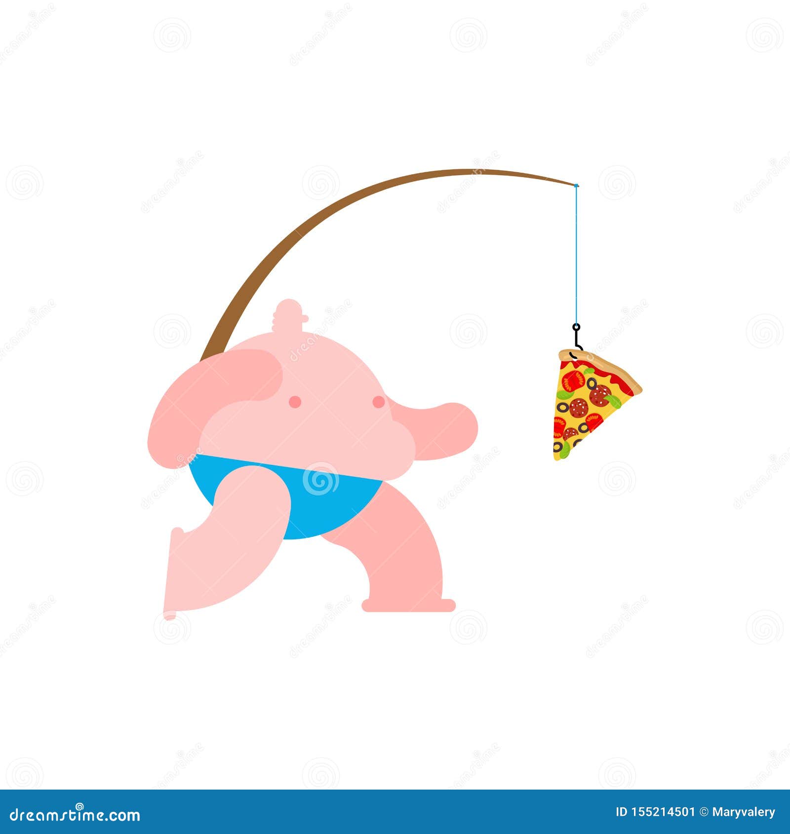 Funcionamiento Gordo Del Hombre Para La Pizza Alimentos De Preparación  Rápida En La Caña De Pescar Ilustración del Vector - Ilustración de  aislado, casquillo: 155214501