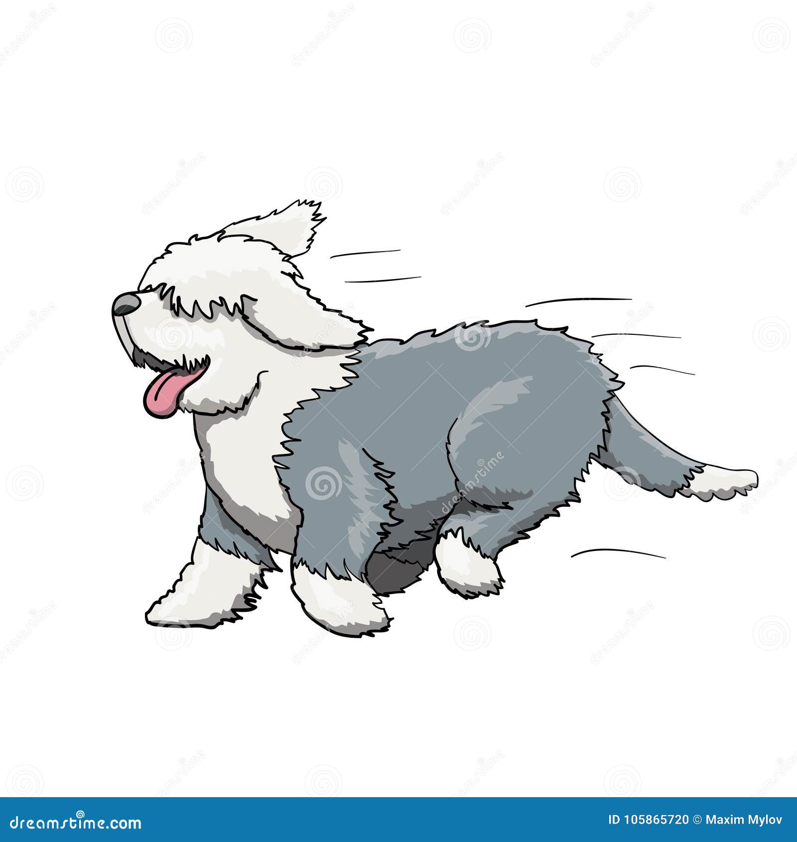 Funcionamiento Peludo Del Personaje De Dibujos Animados Del Perro De La Cola Cortada Del Inglés Ilustración del Vector - Ilustración de criatura, propietario: 105865720