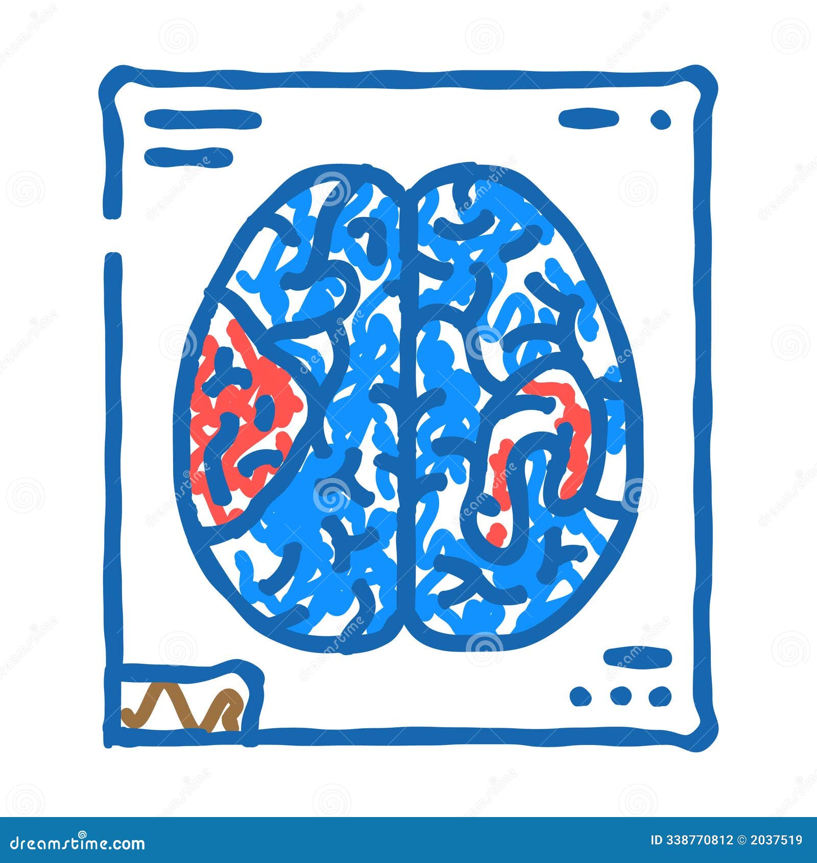 functional mri neuroscience neurology icon doodle 