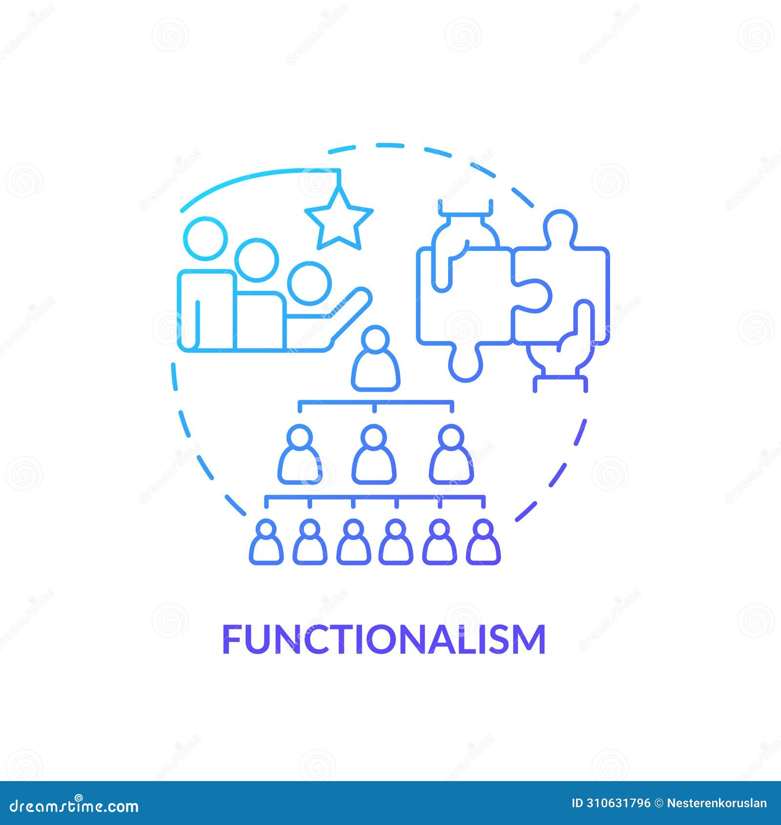 functionalism blue gradient concept icon