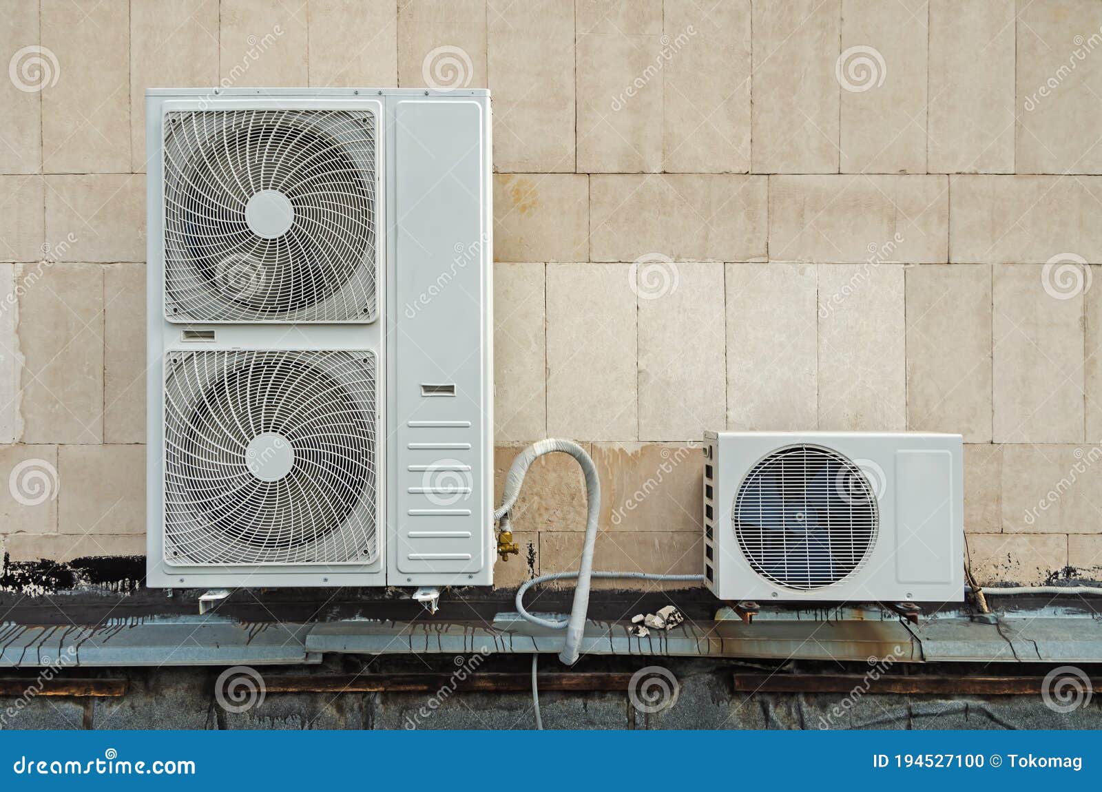 Functioning Air Conditioner on Flat Roof Stock Photo Image of duct