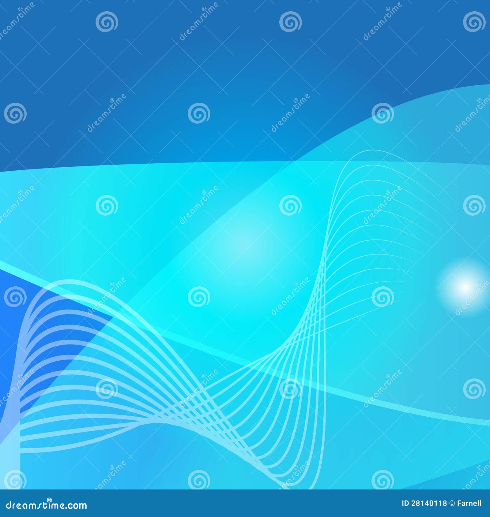 Fundo abstrato azul. Fundo azul do sumário do vetor com ondas e linhas