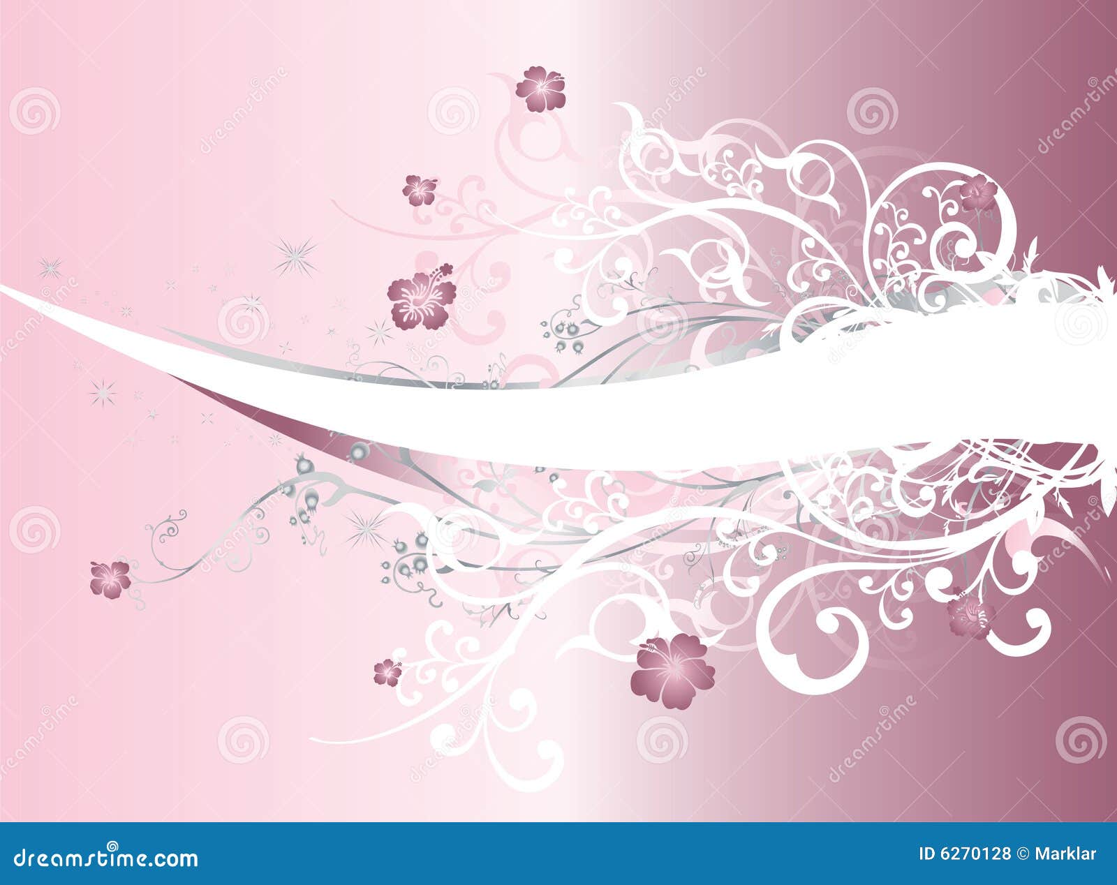 Fundo abstrato cor-de-rosa com redemoinhos Flowery. Fundo cor-de-rosa e roxo de uma luz - do inclinação com flores intricadas, redemoinhos do branco e arabesques