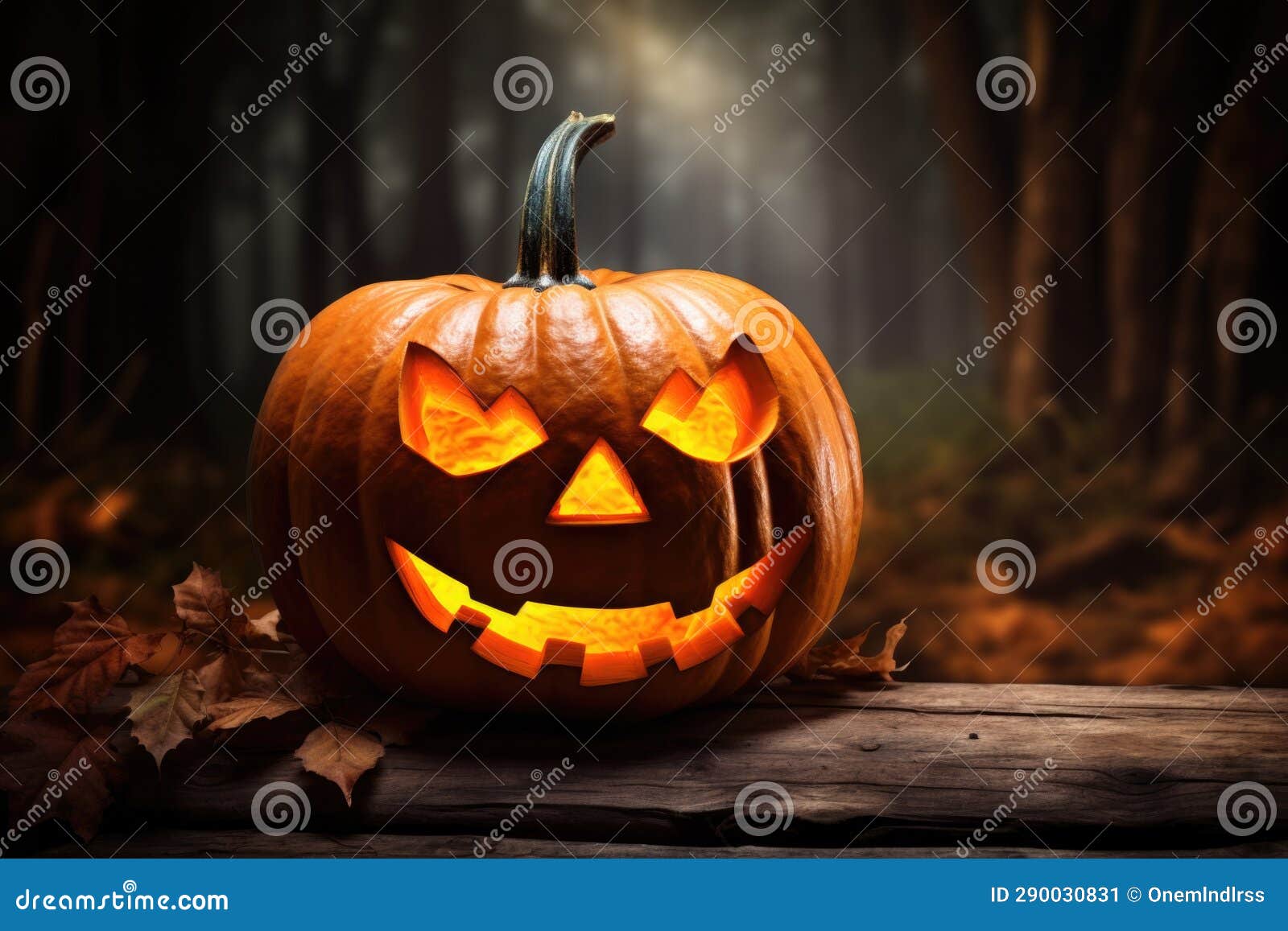 Imagem assustadora de Halloween de uma Jack-o-lantern com uma cara