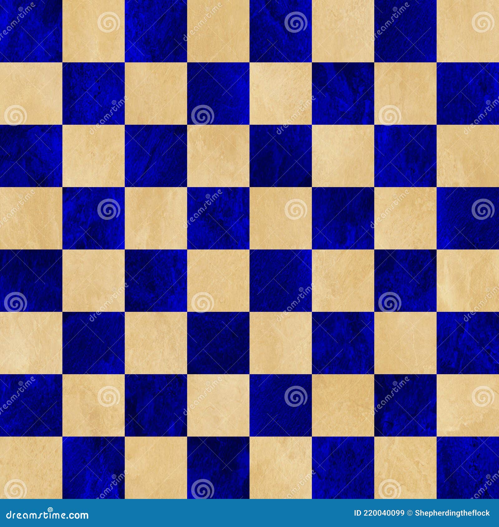 Fundo Azul E Bronzeado Do Tabuleiro De Xadrez. Quadrados