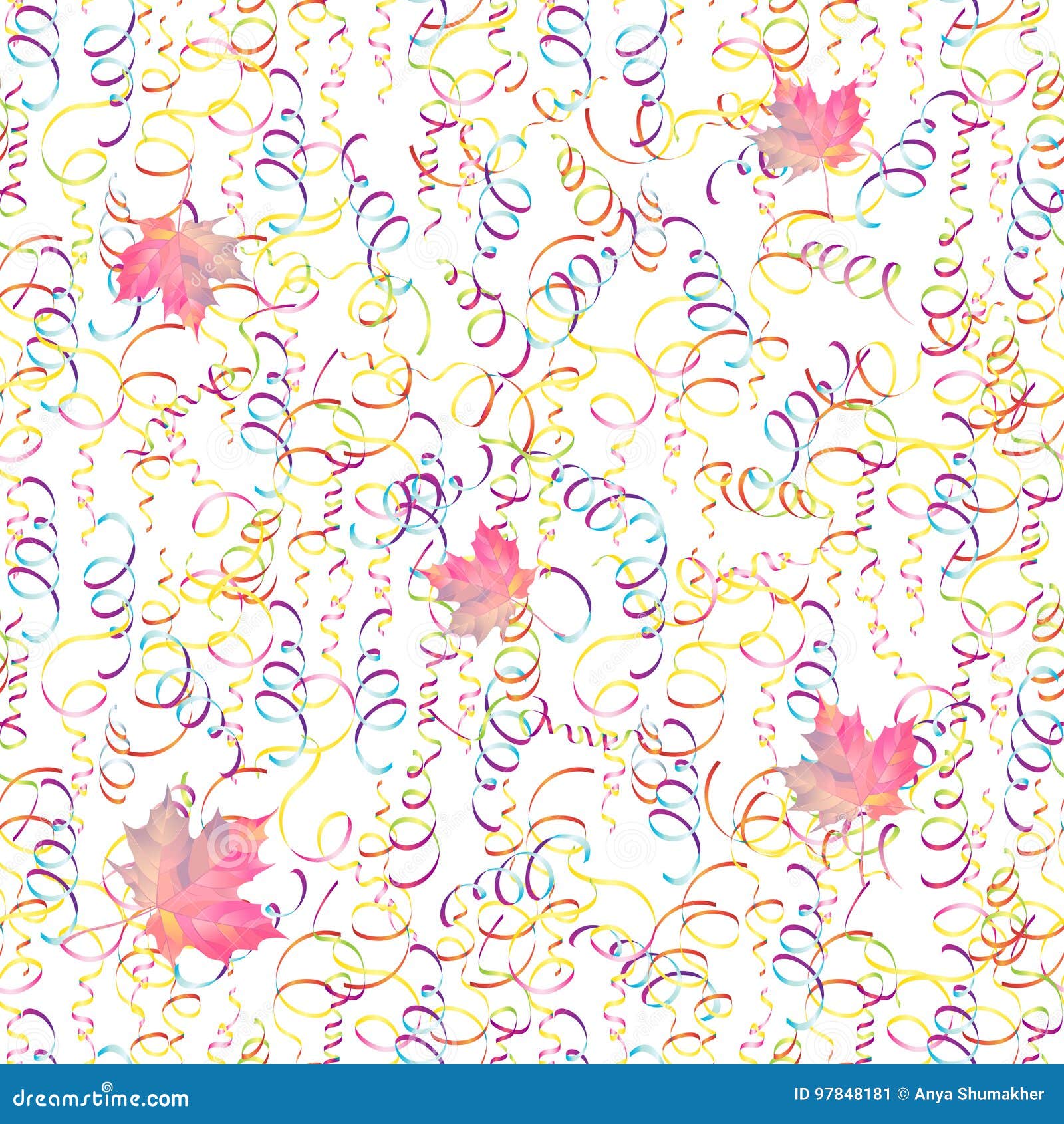 Serpentinas de carnaval coloridas dependuradas em fundo branco foto de  Stock