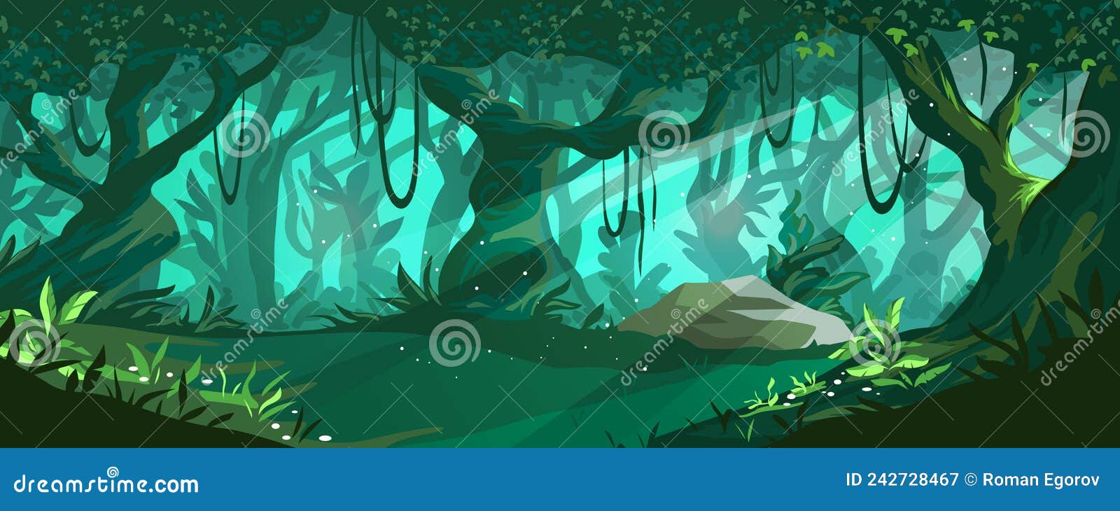 Fundo Floresta Mágica De Conto De Fadas De Fantasia Com Raios