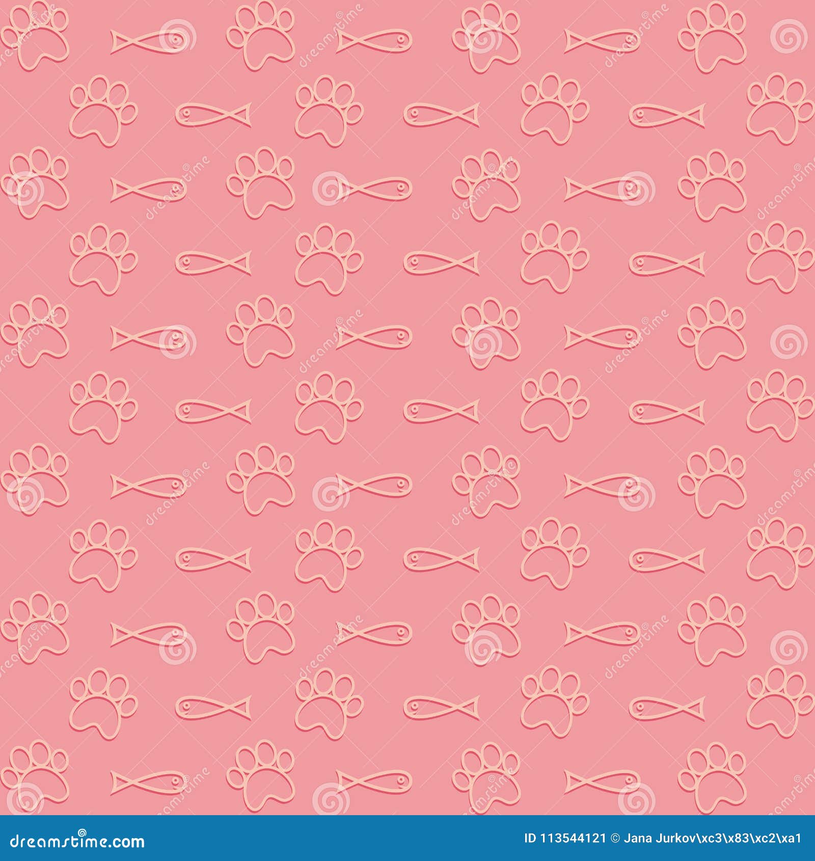Fundo Das Patas E Dos Peixes, Cor Cor-de-rosa, ícone Do Vetor Ilustração do  Vetor - Ilustração de sinal, pata: 113544121, image size:1600x1690