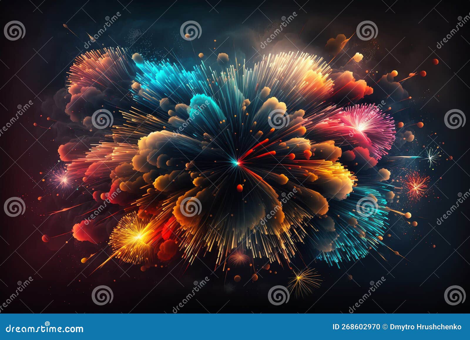 Fundo De Fogo Colorido Abstrato. Fogos De Artifício Multicoloridos Em  Desenho a Céu Escuro. Ai Generativo Ilustração Stock - Ilustração de  escuro, mostra: 268602970