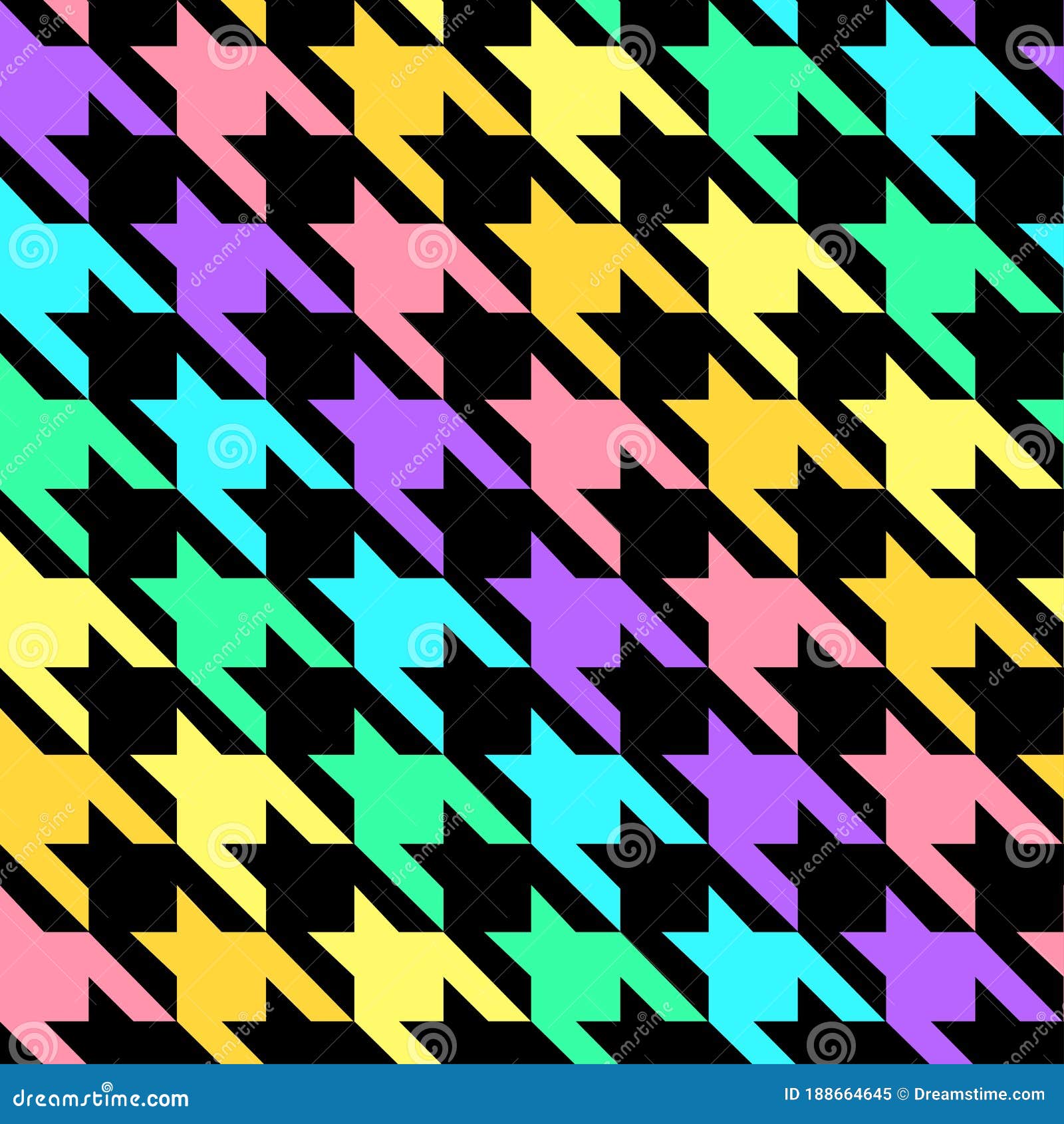 Xadrez Colorido Design de padrão vetorial sem costura
