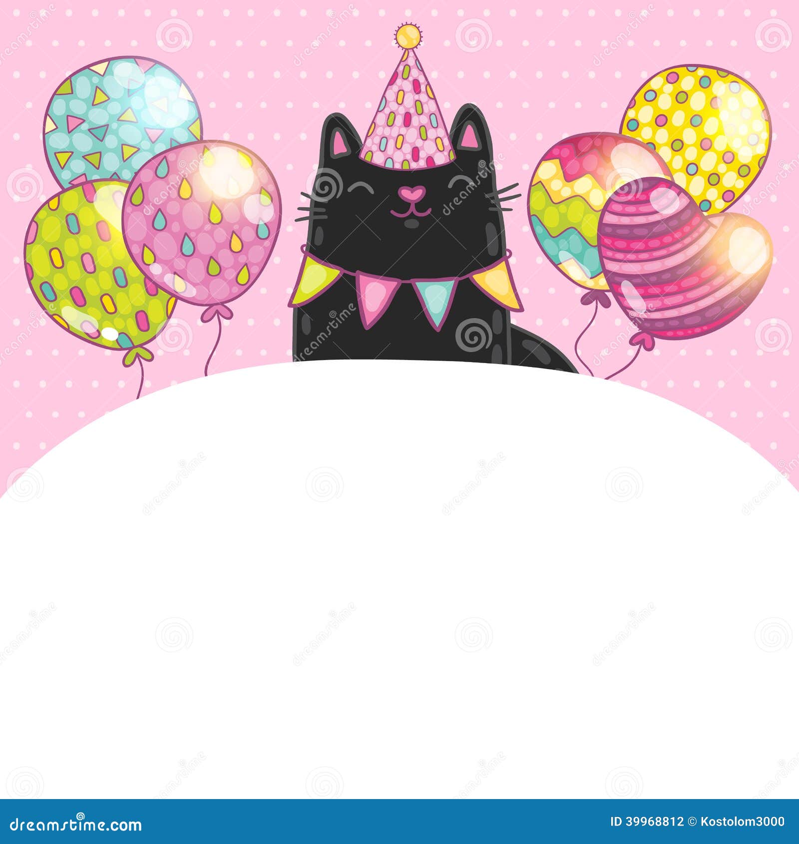 Fundo Moldura De Gato De Aniversário Com Gatos Fofos De Desenho