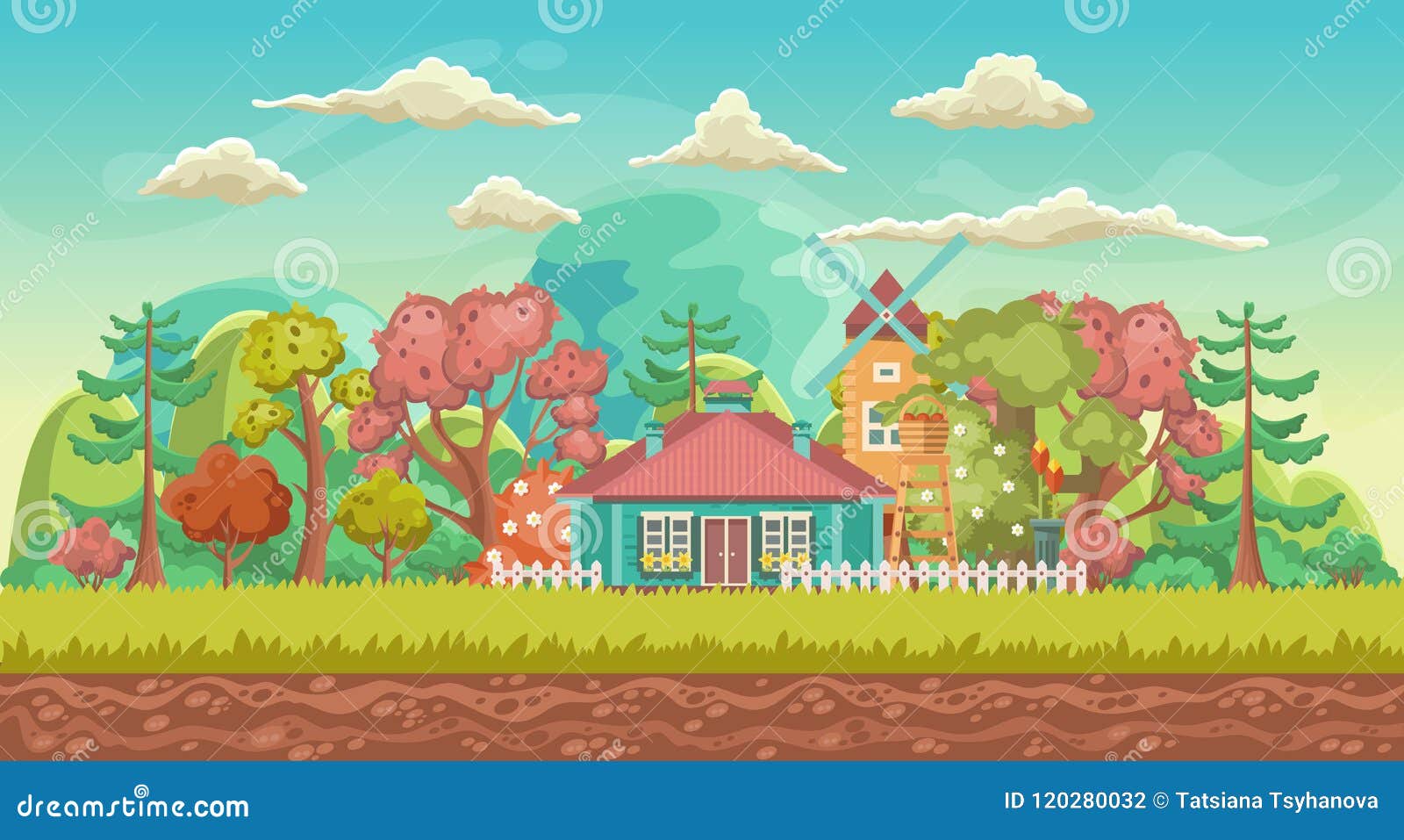 Fundo Da Paisagem Da árvore Do Jogo Dos Desenhos Animados, Desenho Animado,  Jogos, Panorama Imagem de plano de fundo para download gratuito