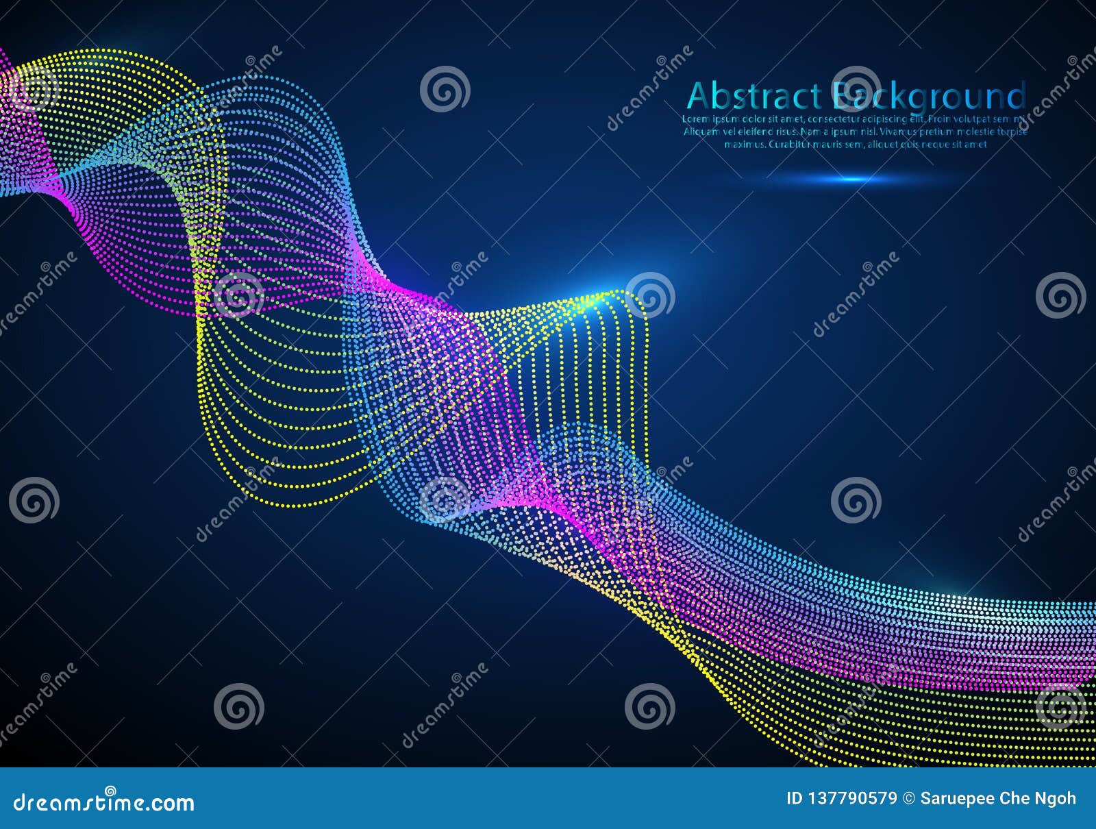 Fundo do sumário do fluxo da partícula Onda sadia Córrego de dados Vetor futurista abstrato do fundo da tecnologia