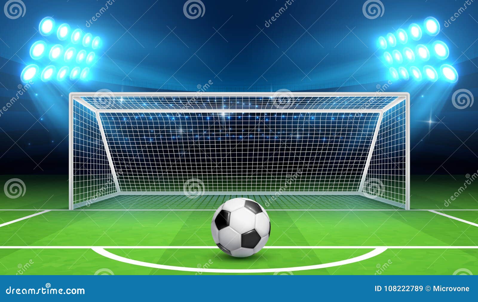 pé estádio futebol esporte objetivo pontapé futebol bola concorrência jogo.  generativo ai. 25720443 Foto de stock no Vecteezy