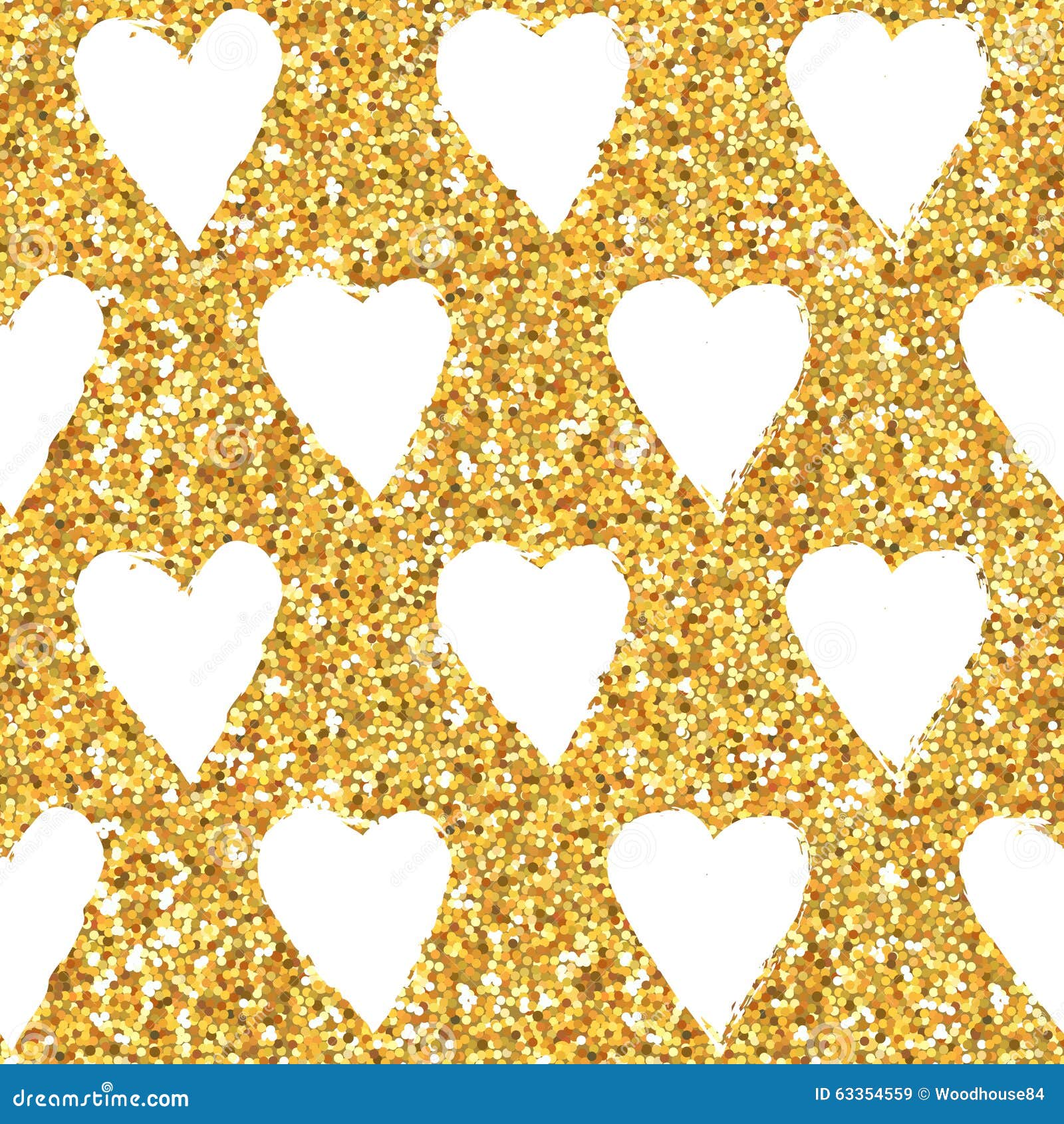 Fundo Dourado Do Brilho Do Coração Ilustração do Vetor - Ilustração de