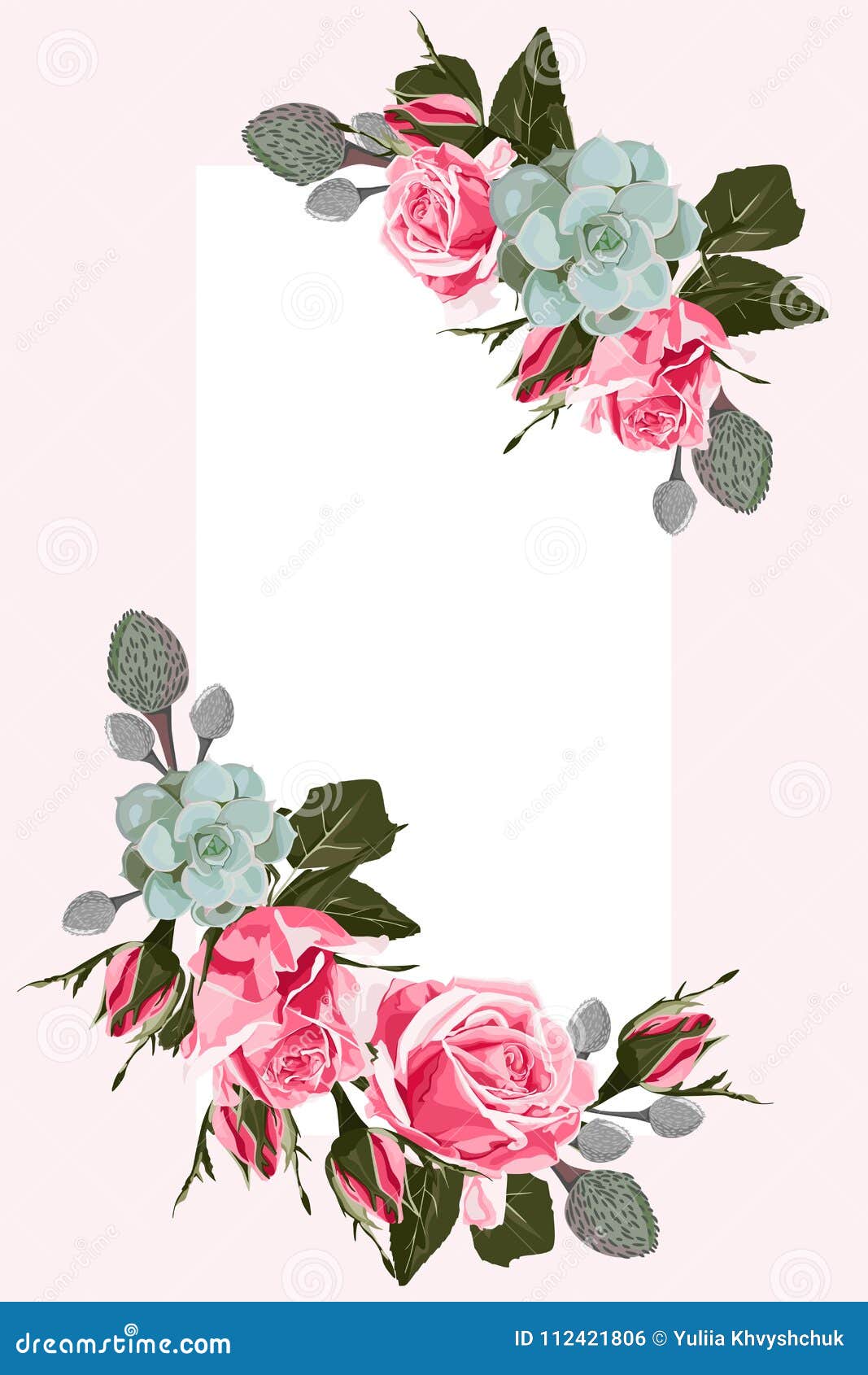 Convite de casamento floral rosas Edite Online