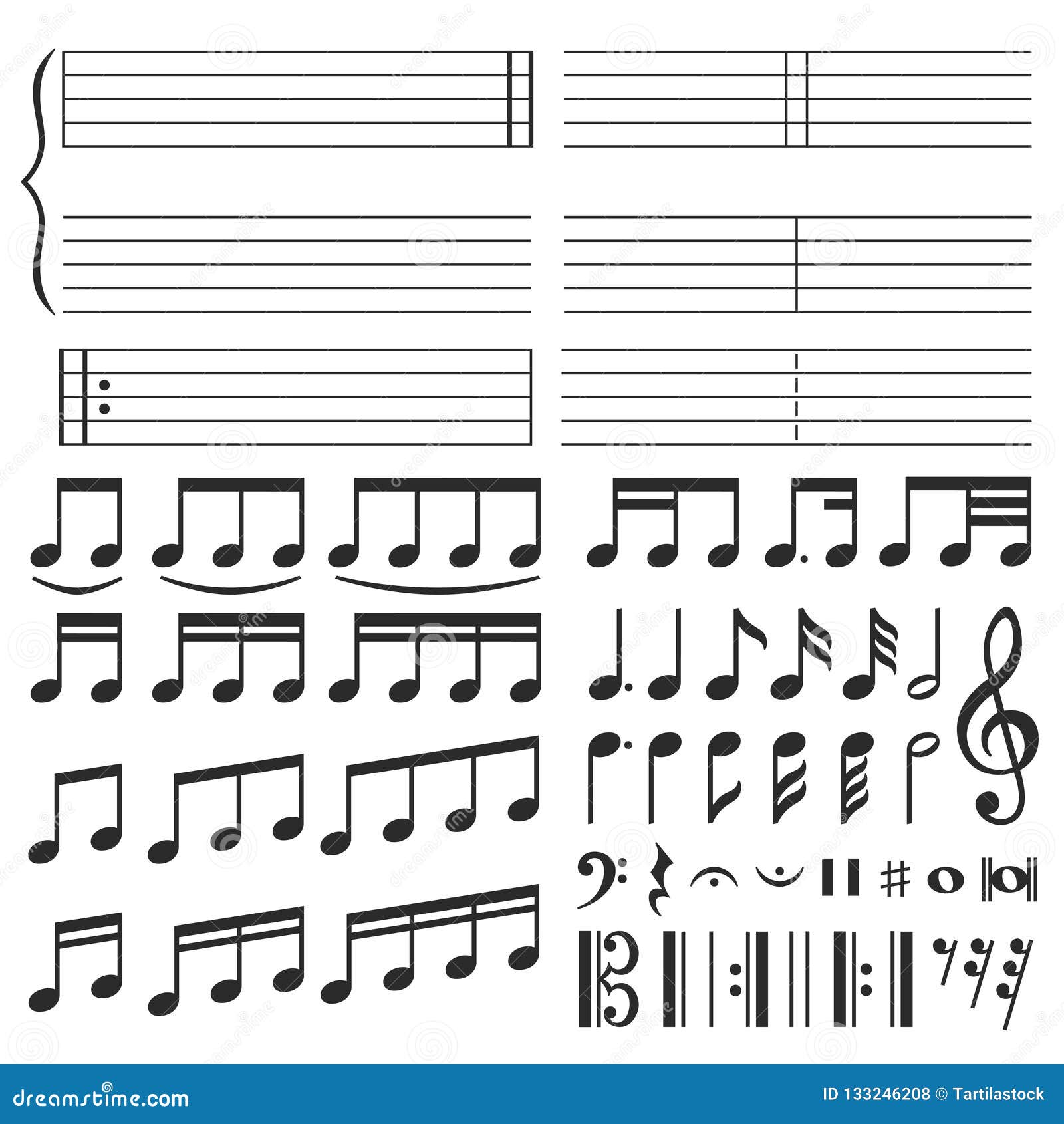 Notação musical da aula de música - ícones de música grátis