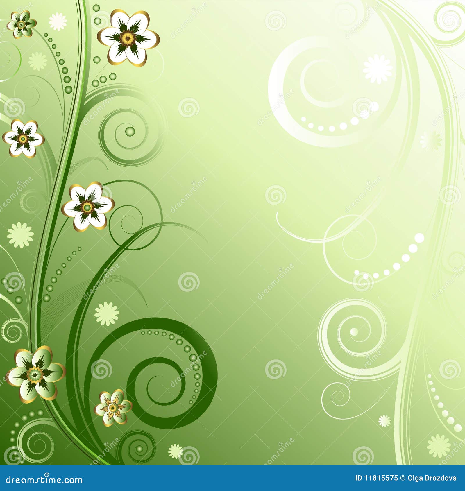 Fundo floral verde ilustração do vetor. Ilustração de vida - 9527516