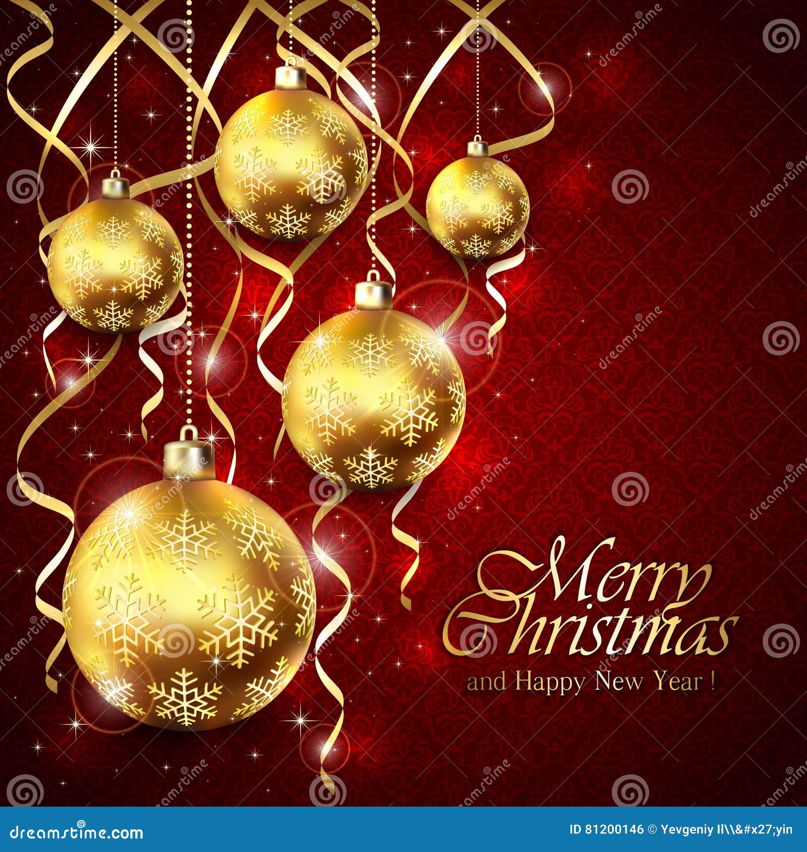 Fundo Vermelho Do Natal Com Bolas E Ouropel Dourado Ilustração do Vetor -  Ilustração de ornamento, natal: 81200146