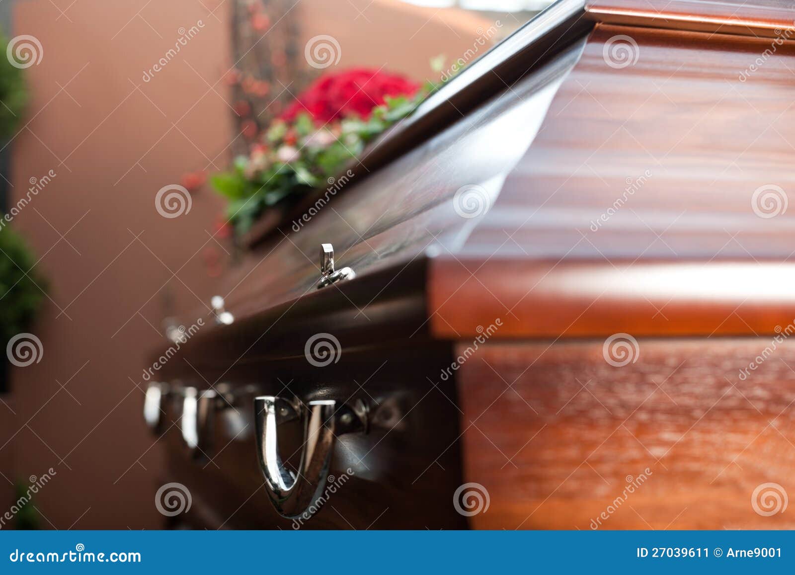 funeral with coffin