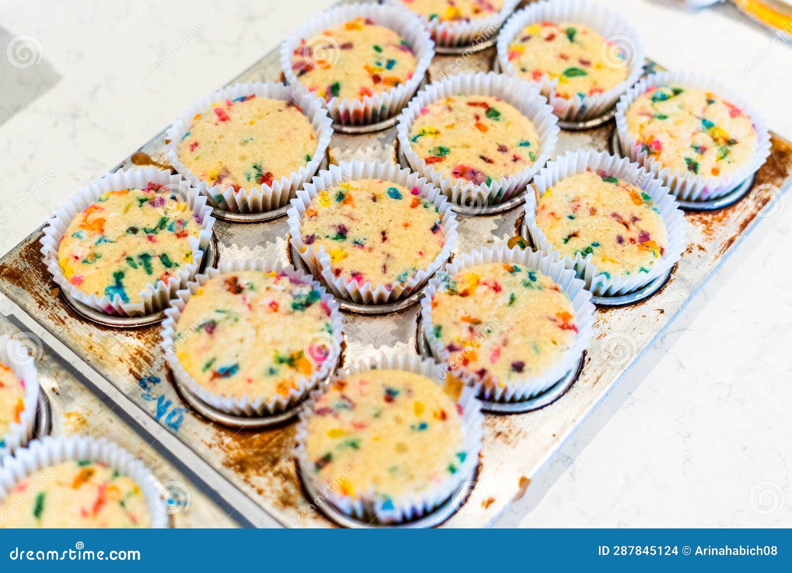 Funfetti cupcake stock photo. Image of celebration, party 287845124