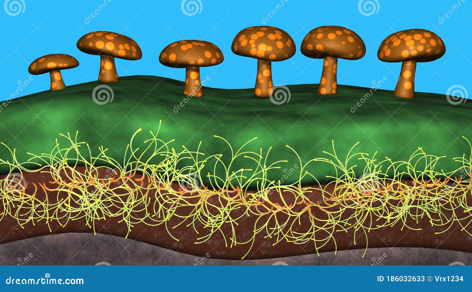 Fungal Hyphae Cells Vector Illustration | CartoonDealer.com #130640756