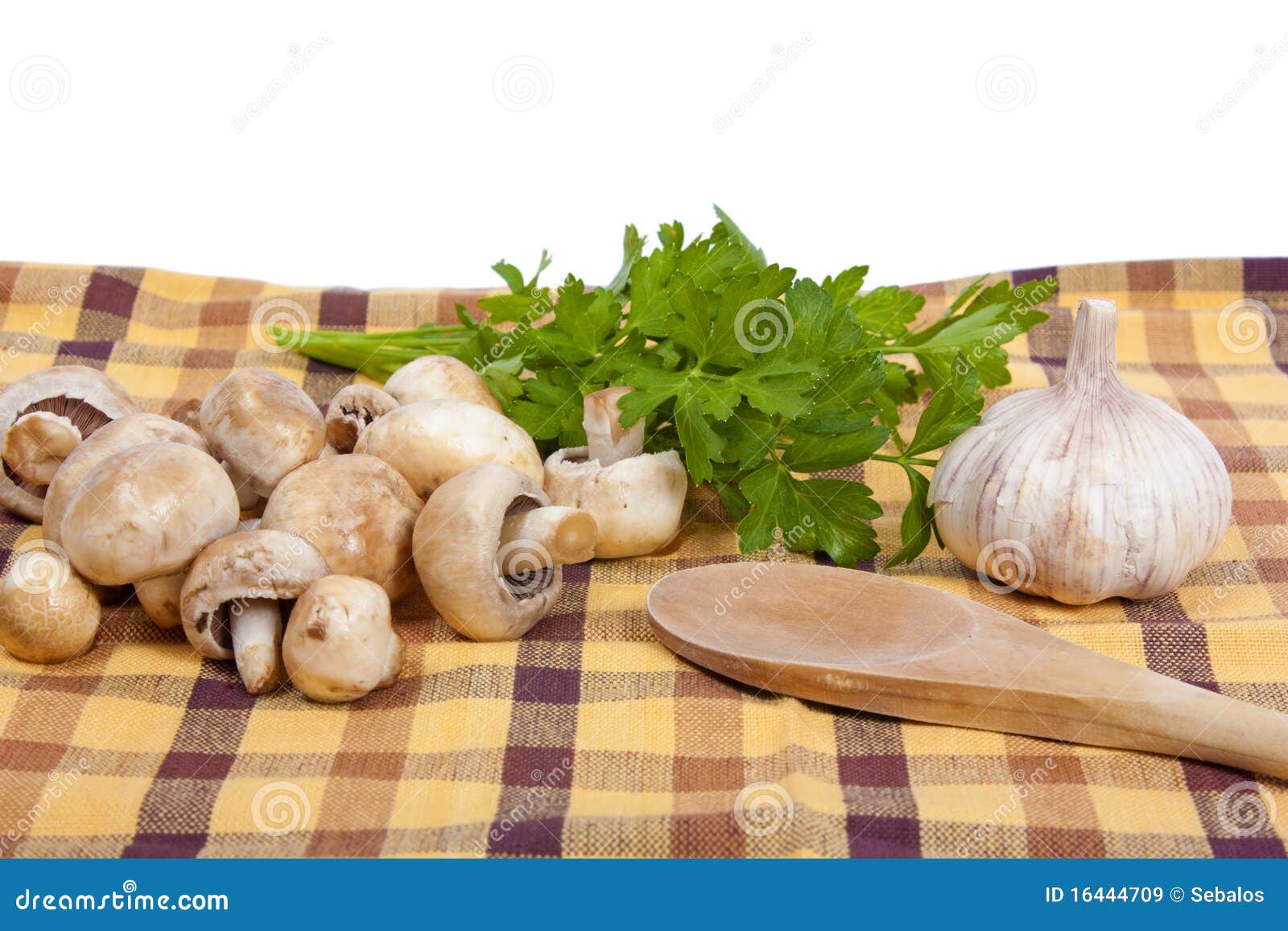 Funghi Ed Aglio Con Prezzemolo Immagine Stock Immagine di oggetti