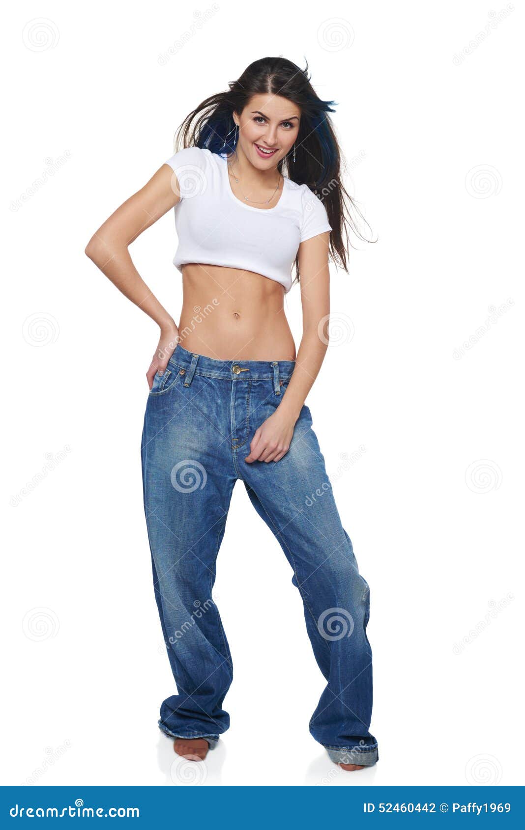 Funk girl in big jeans stock photo. Image of portrait - 52460442