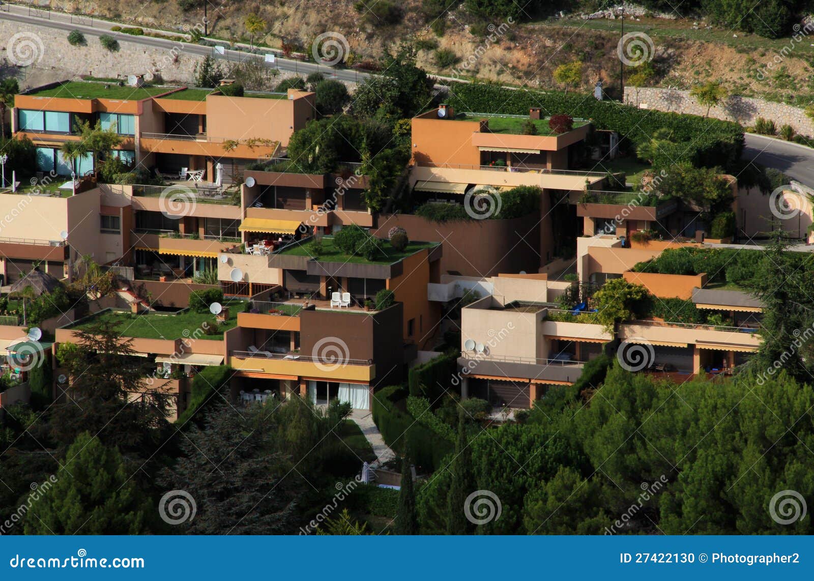 Funky apartments in Eze stock photo. Image of unique 27422130