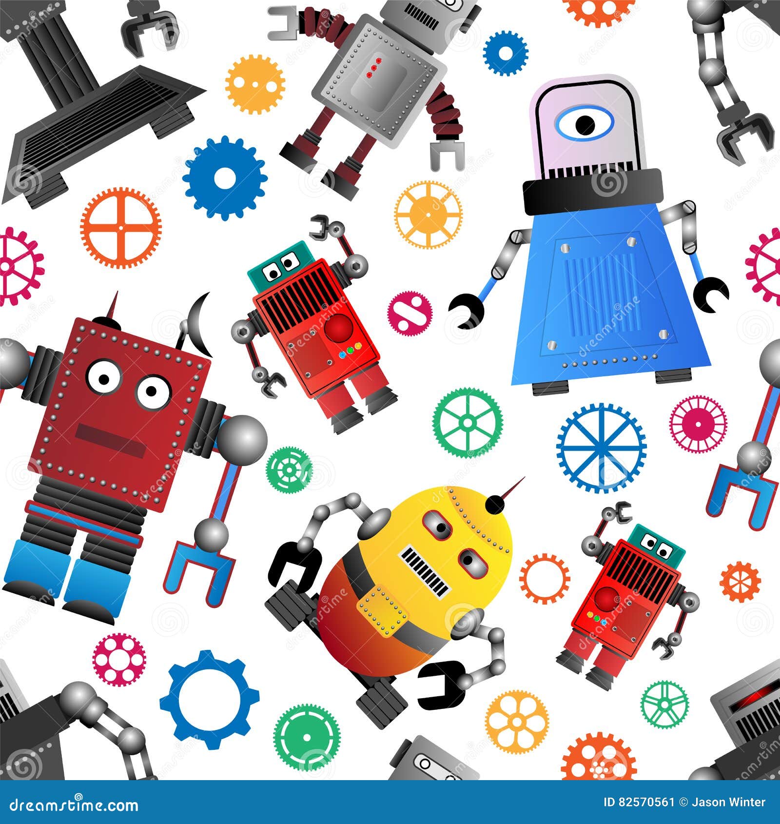 Funky Robot Background stock vector. Illustration of game - 82570561