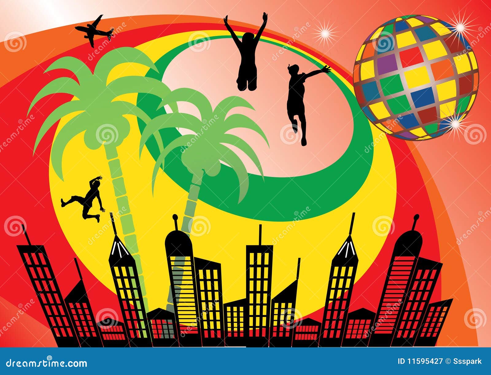 Funky town design stock vector. Illustration of dance - 11595427