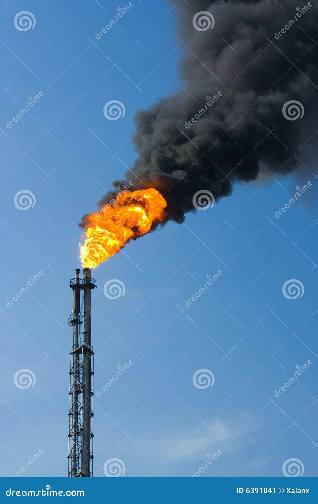 Funnel Burning With Thick Smoke RoyaltyFree Stock Photo