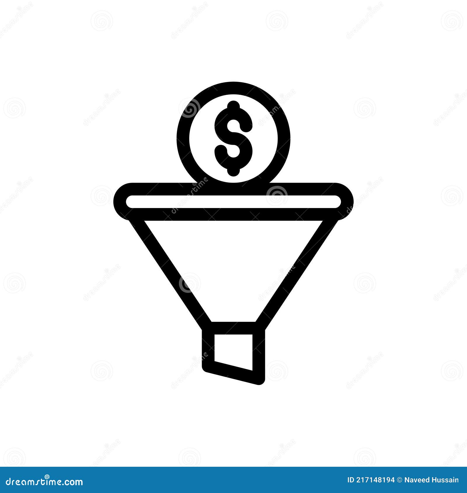 Funnel dollar stock vector. Illustration of marketing 217148194