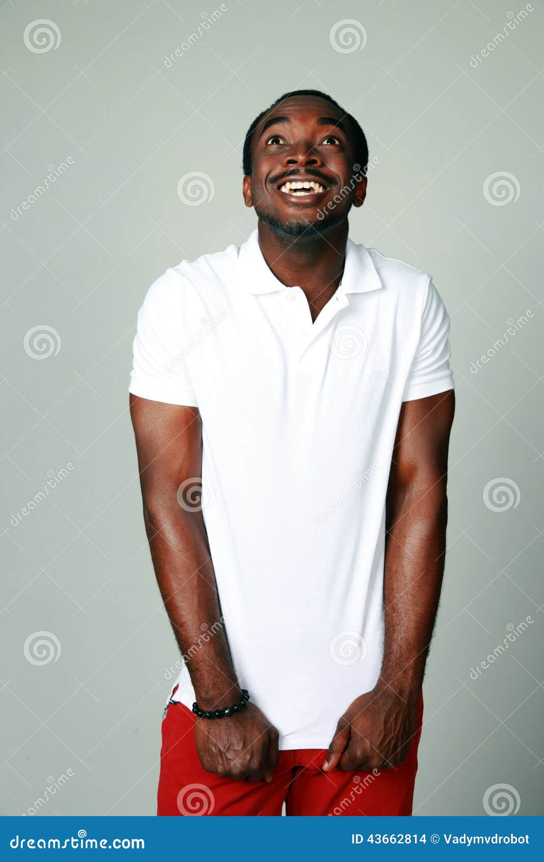 Funny African Man Looking Up Stock Photo Image of disbelief, face