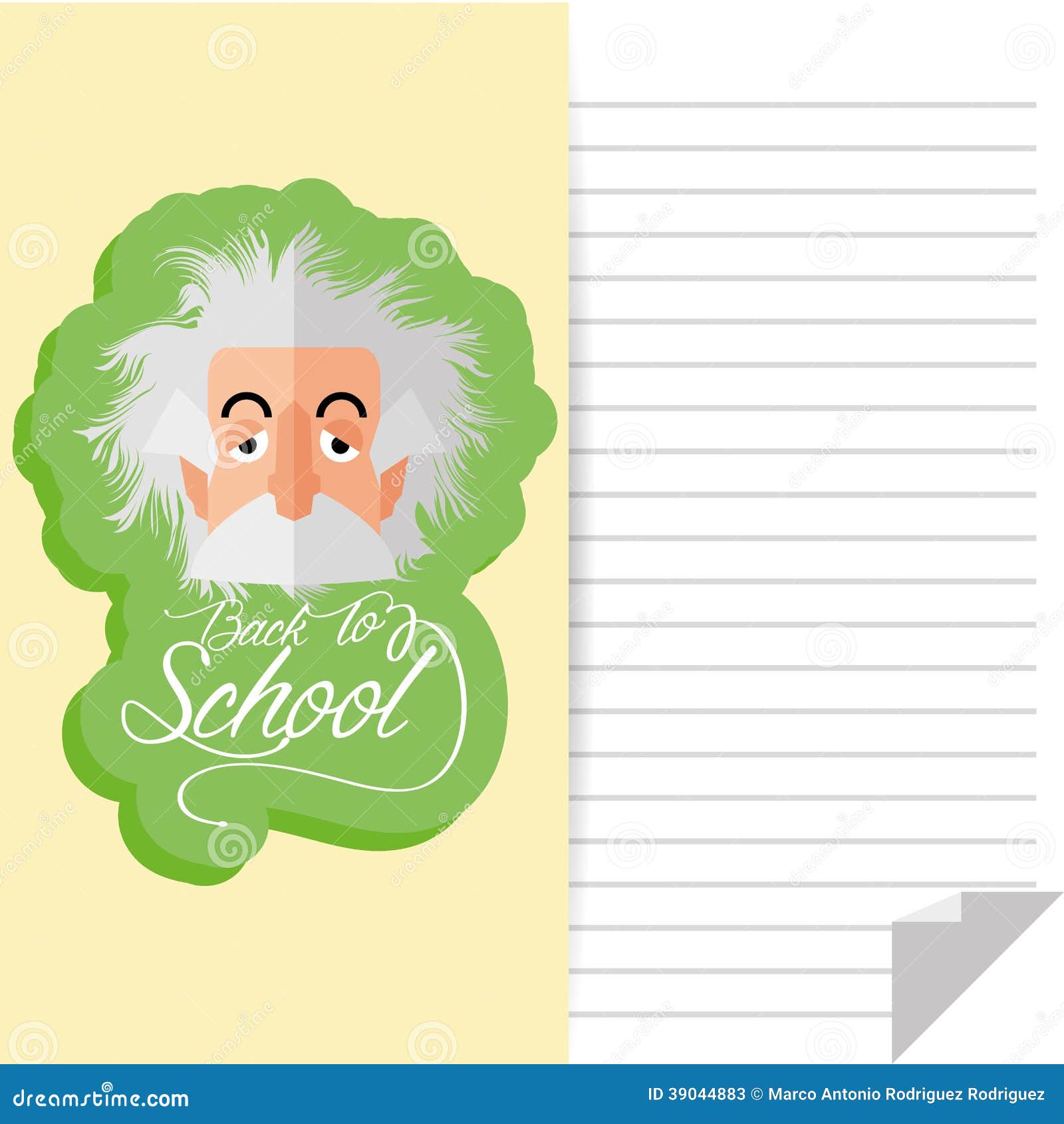 Funny Albert Einstein Cartoon Portrait Isolated Stock Vector