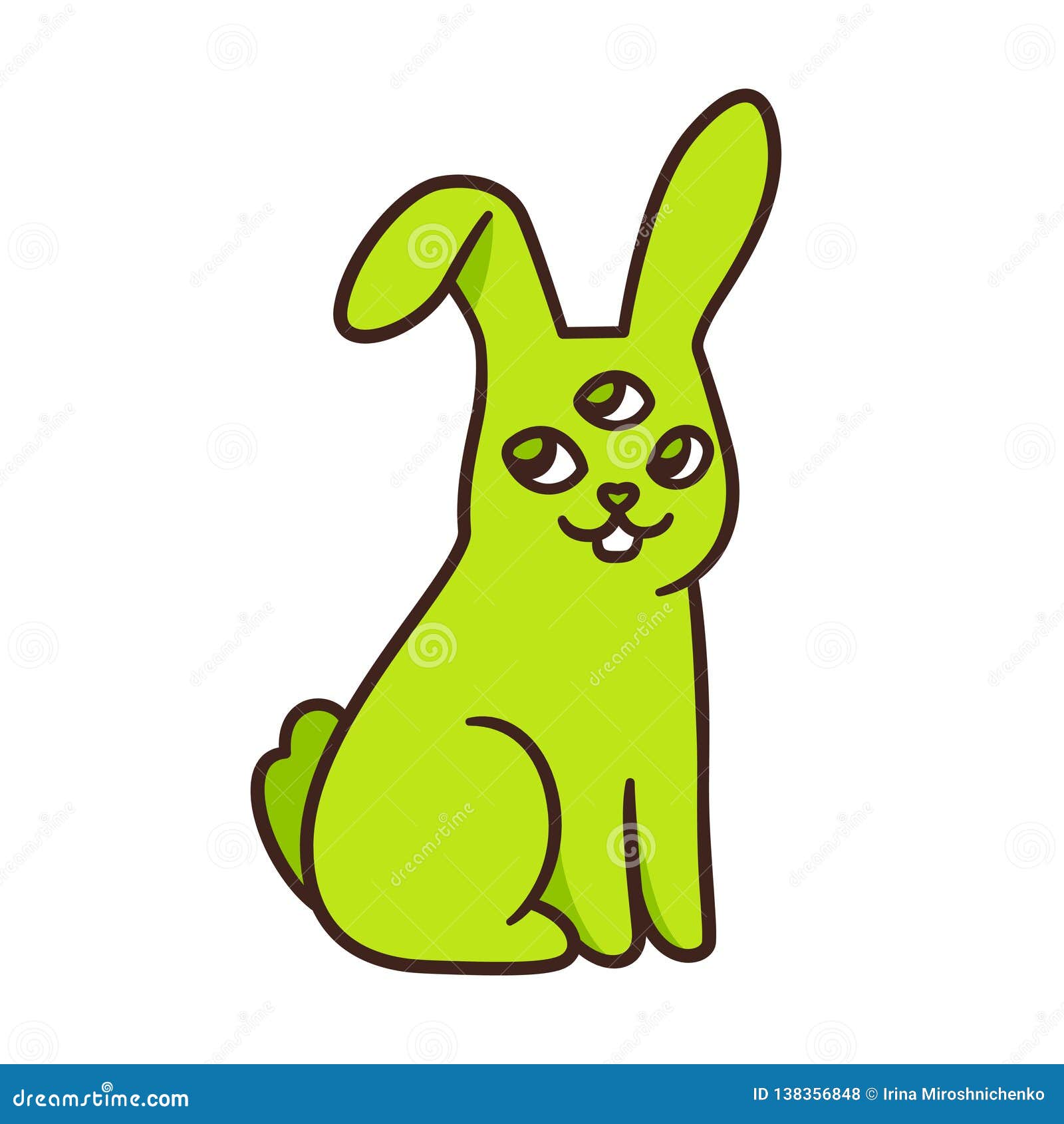 Funny alien mutant rabbit stock vector. Illustration of bizarre - 138356848