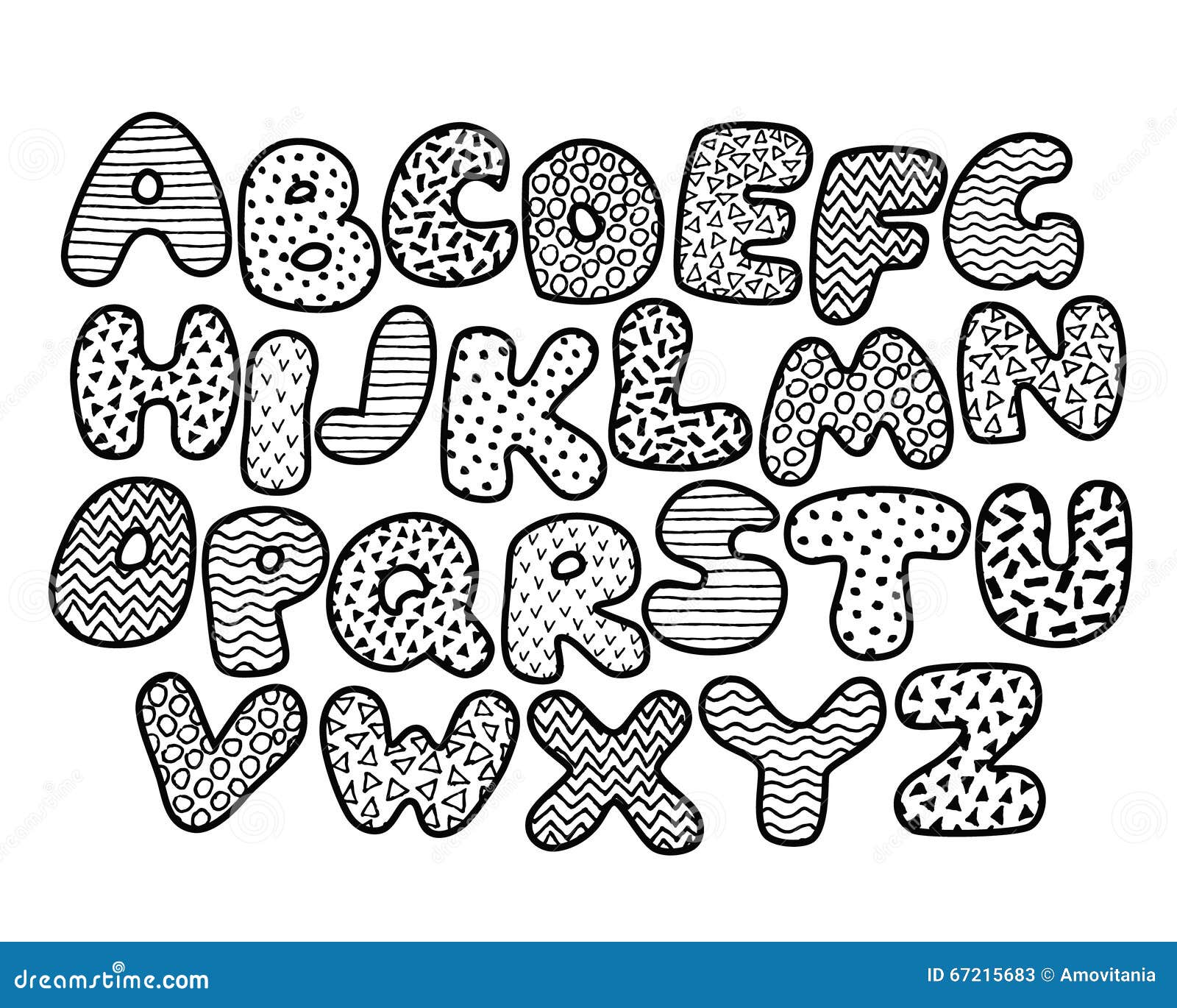 Funny Alphabet Coloring Page Stock Vector Illustration Of Chevron