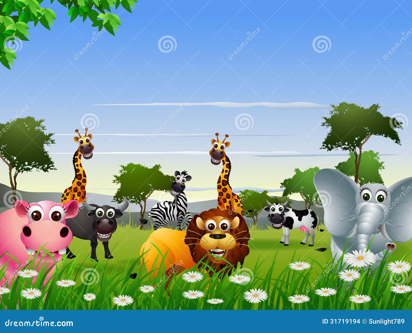 Funny Animal Cartoon with Nature Background Stock Illustration - Illustration of cartoon, mascot: 31719194 Funny Animal Cartoon with Nature Background Stock Illustration - Illustration of cartoon, mascot: 31719194