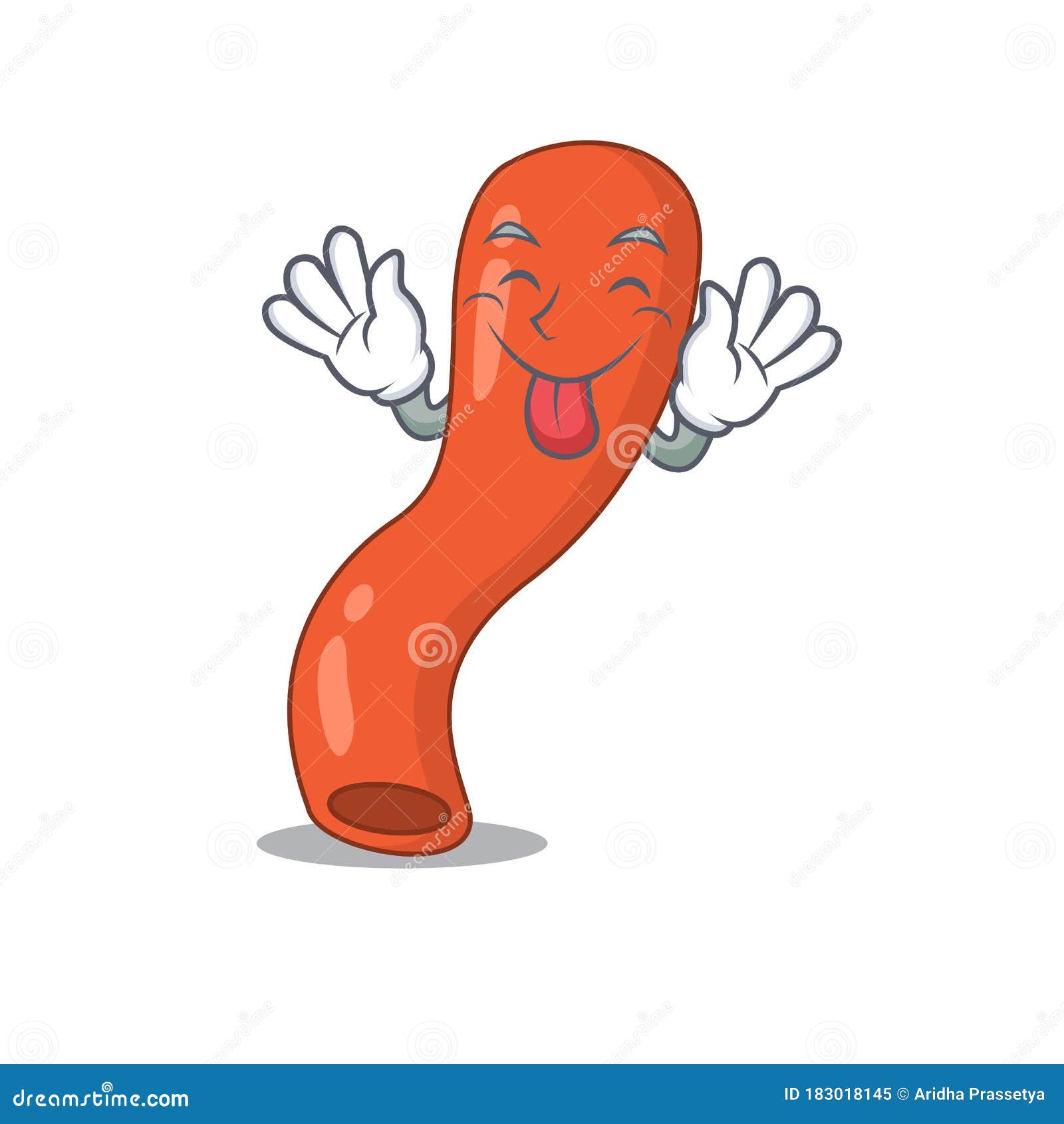 Funny Appendix Cartoon Design with Tongue Out Face Stock Vector -  Illustration of happiness, gastric: 183018145