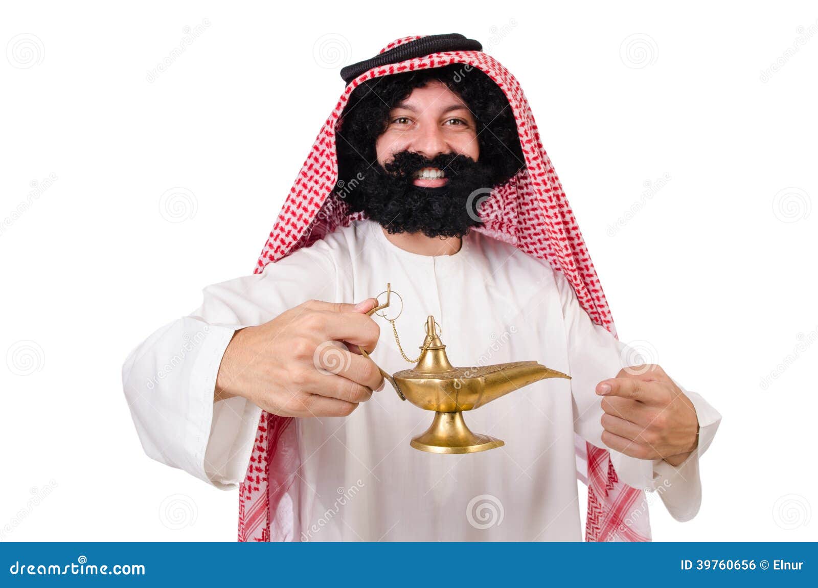 Funny Arab Man With Lamp Stock Photo - Image: 39760656
