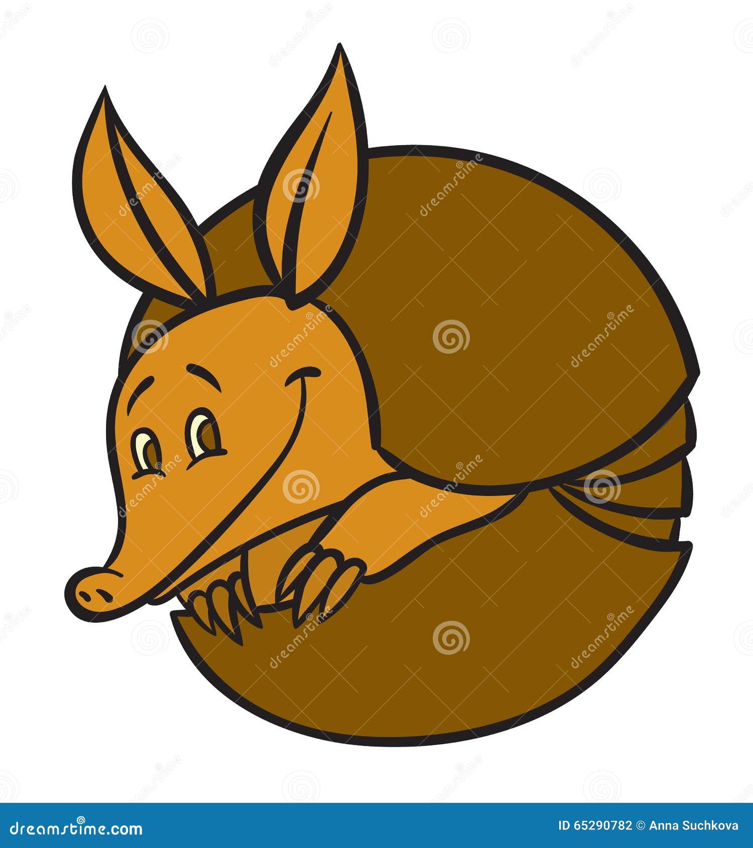 Funny armadillo stock vector. Illustration of drawing - 65290782