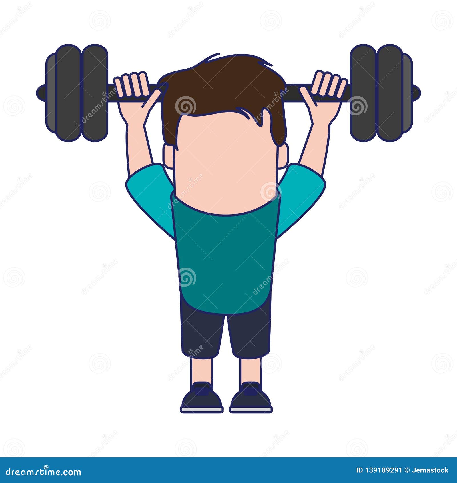 Funny Avatar Man with Barbell Stock Vector  Illustration of discipline  hobby 139189291